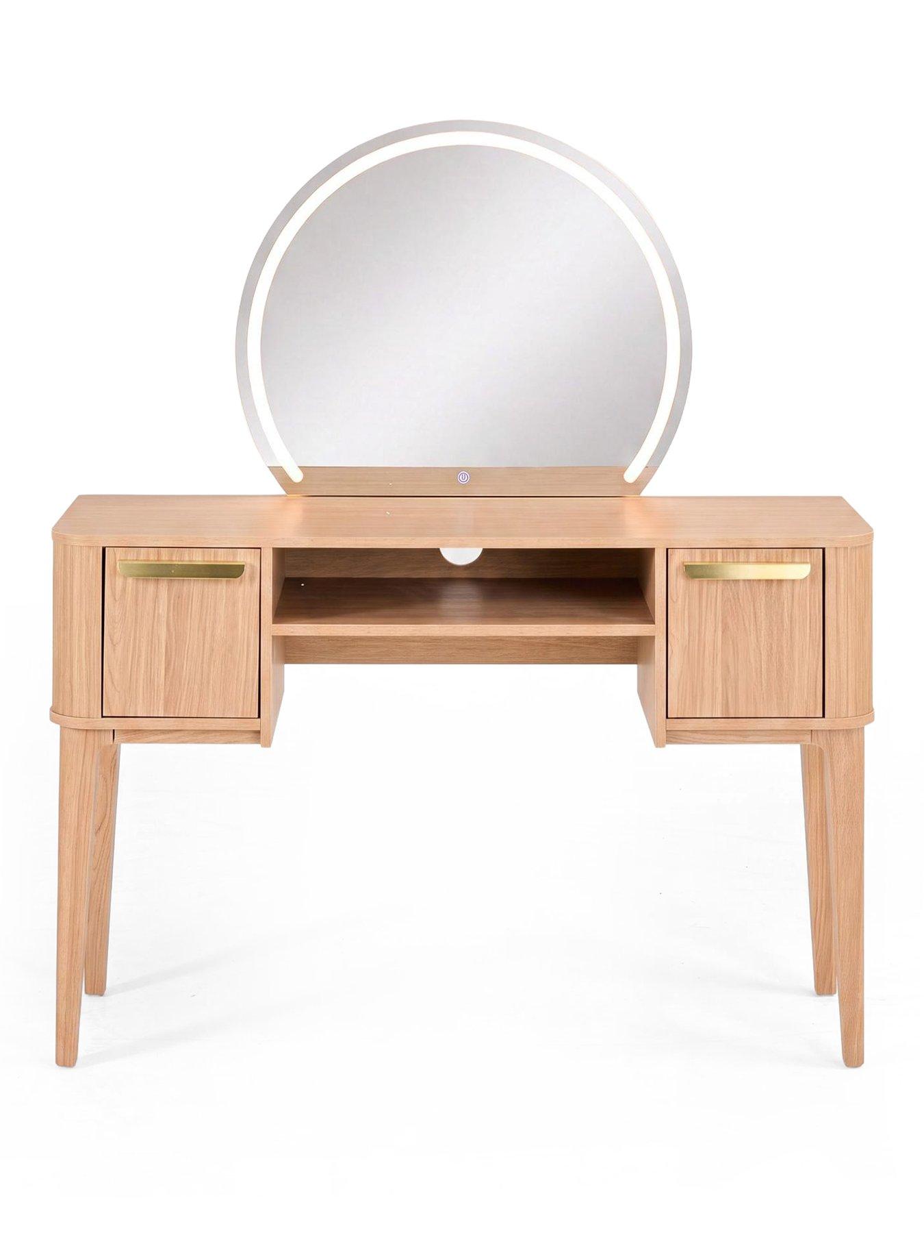 Image 2 of 7 of The Very Collection Carina Dressing Table and Lit Mirror - Oak&nbsp;- FSC&reg; Certified