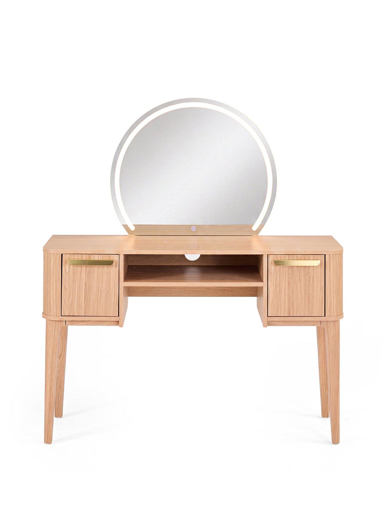 Image 3 of 7 of The Very Collection Carina Dressing Table and Lit Mirror - Oak&nbsp;- FSC&reg; Certified
