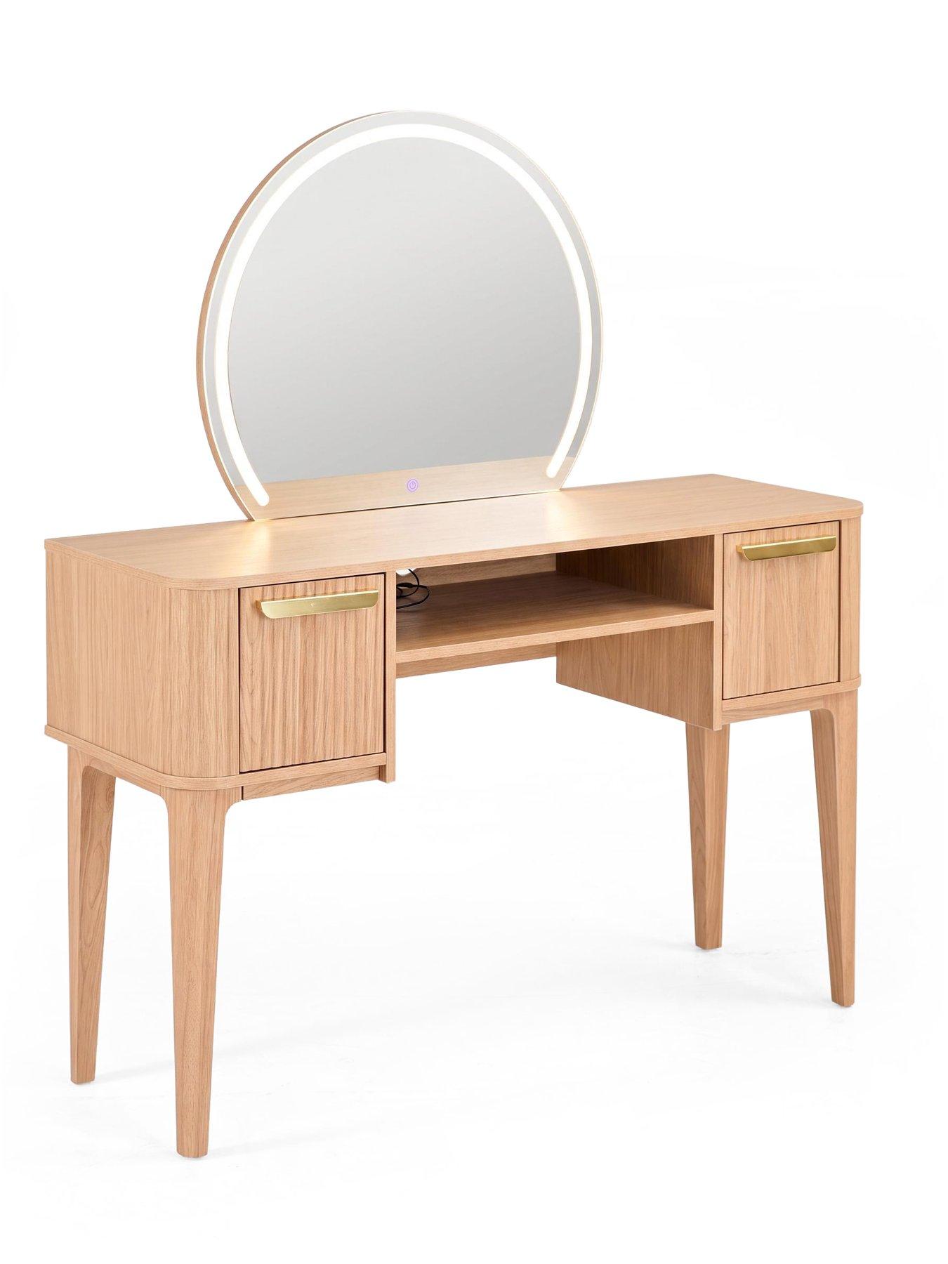 Image 4 of 7 of The Very Collection Carina Dressing Table and Lit Mirror - Oak&nbsp;- FSC&reg; Certified