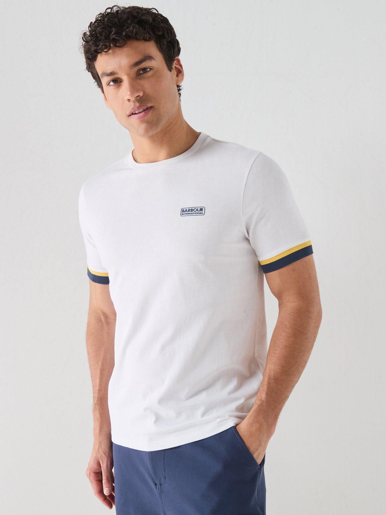 Barbour International International Deep Cuff Evan Tipped T-Shirt - White