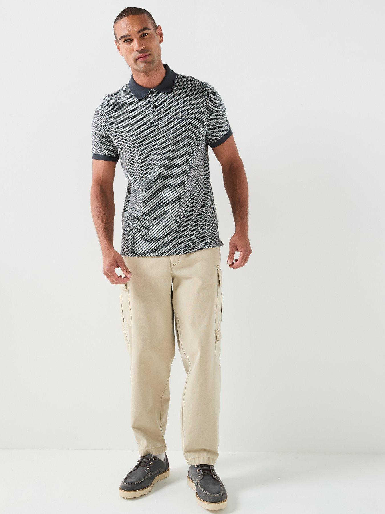 Image 3 of 6 of Barbour Copgrove Tailored Fit Jaquard Polo Shirt - Navy