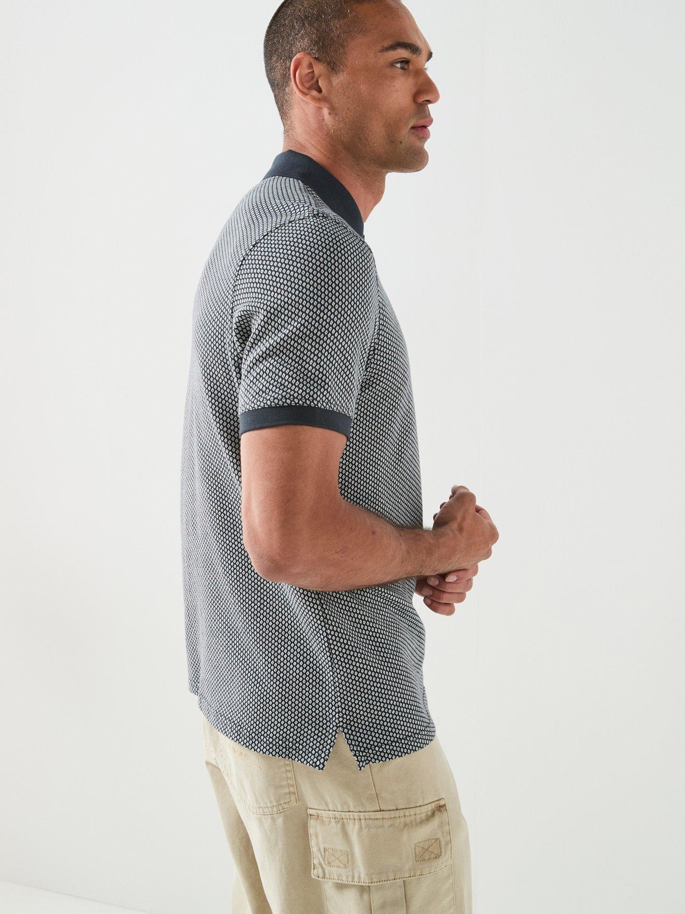 Image 6 of 6 of Barbour Copgrove Tailored Fit Jaquard Polo Shirt - Navy