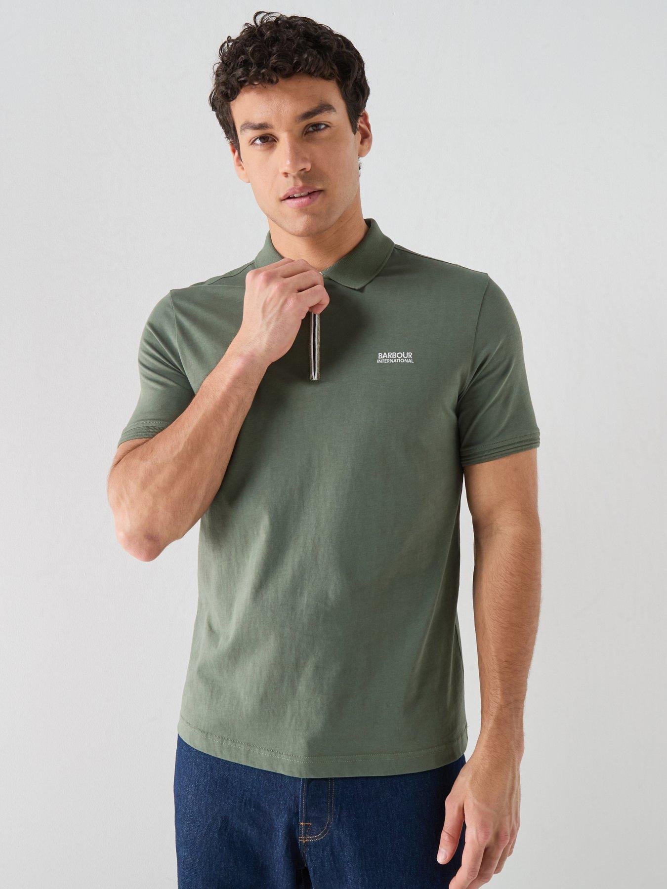 Barbour International International Ashmann Zipped Polo Shirt - Green