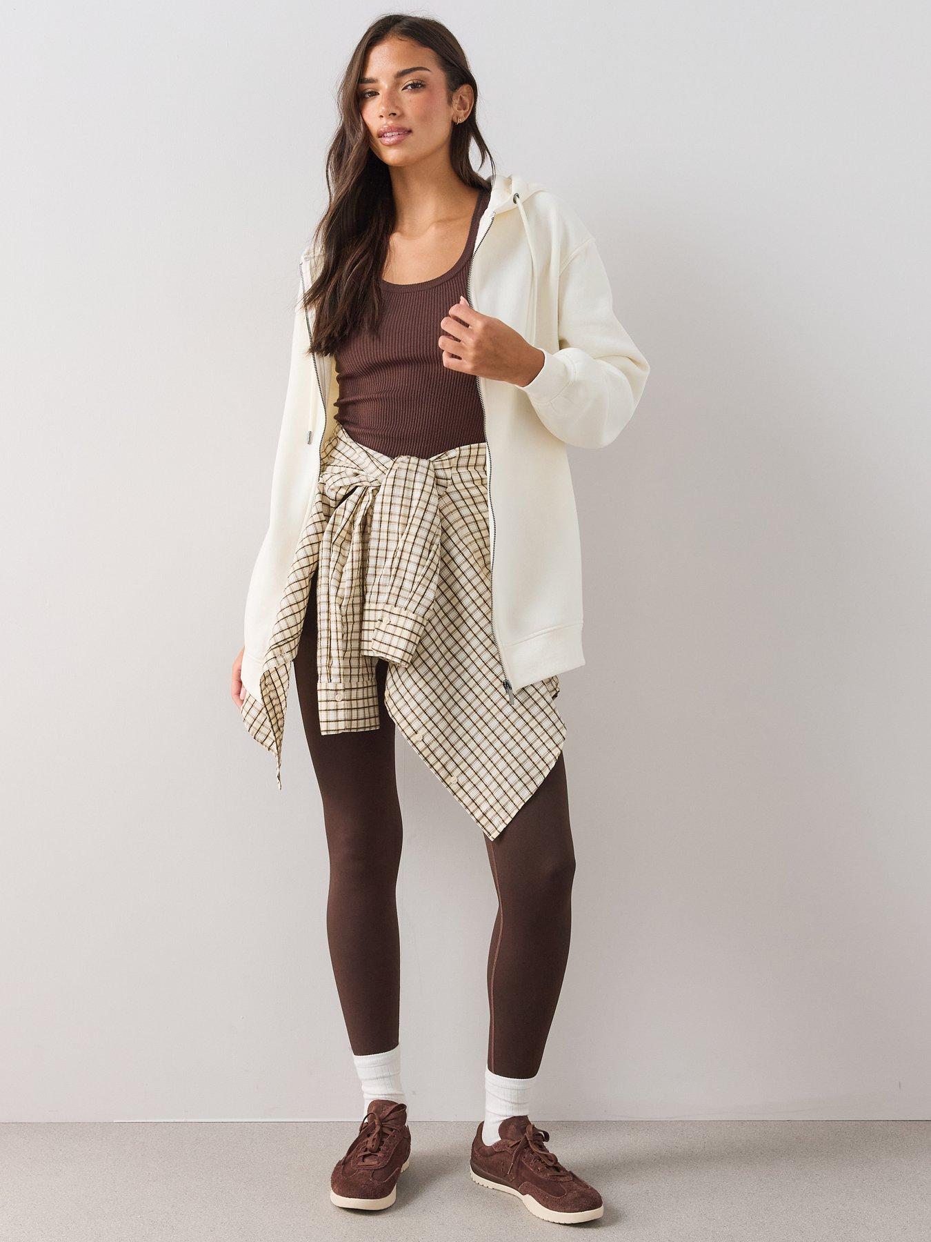 Image 6 of 6 of The Very Collection Womens Relaxed Zip Up Hoodie - Ecru