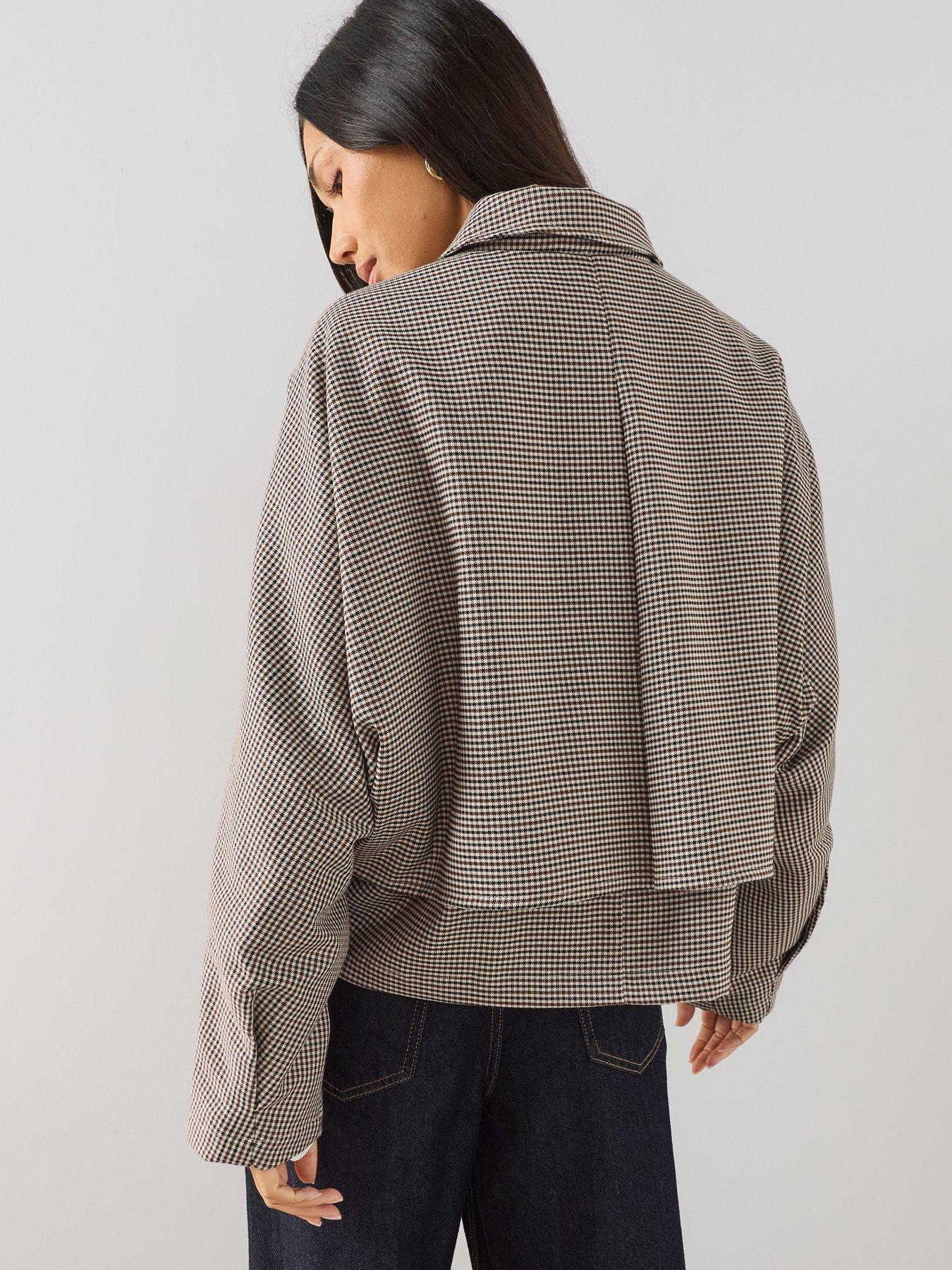 Image 2 of 7 of The Very Collection Batwing Heritage Check Coat - Print