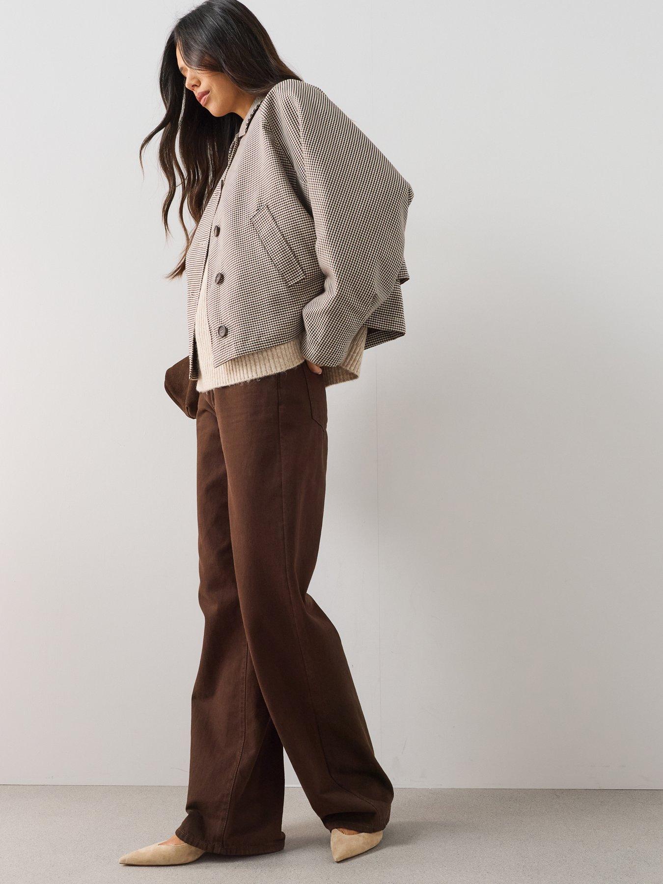 Image 5 of 7 of The Very Collection Batwing Heritage Check Coat - Print