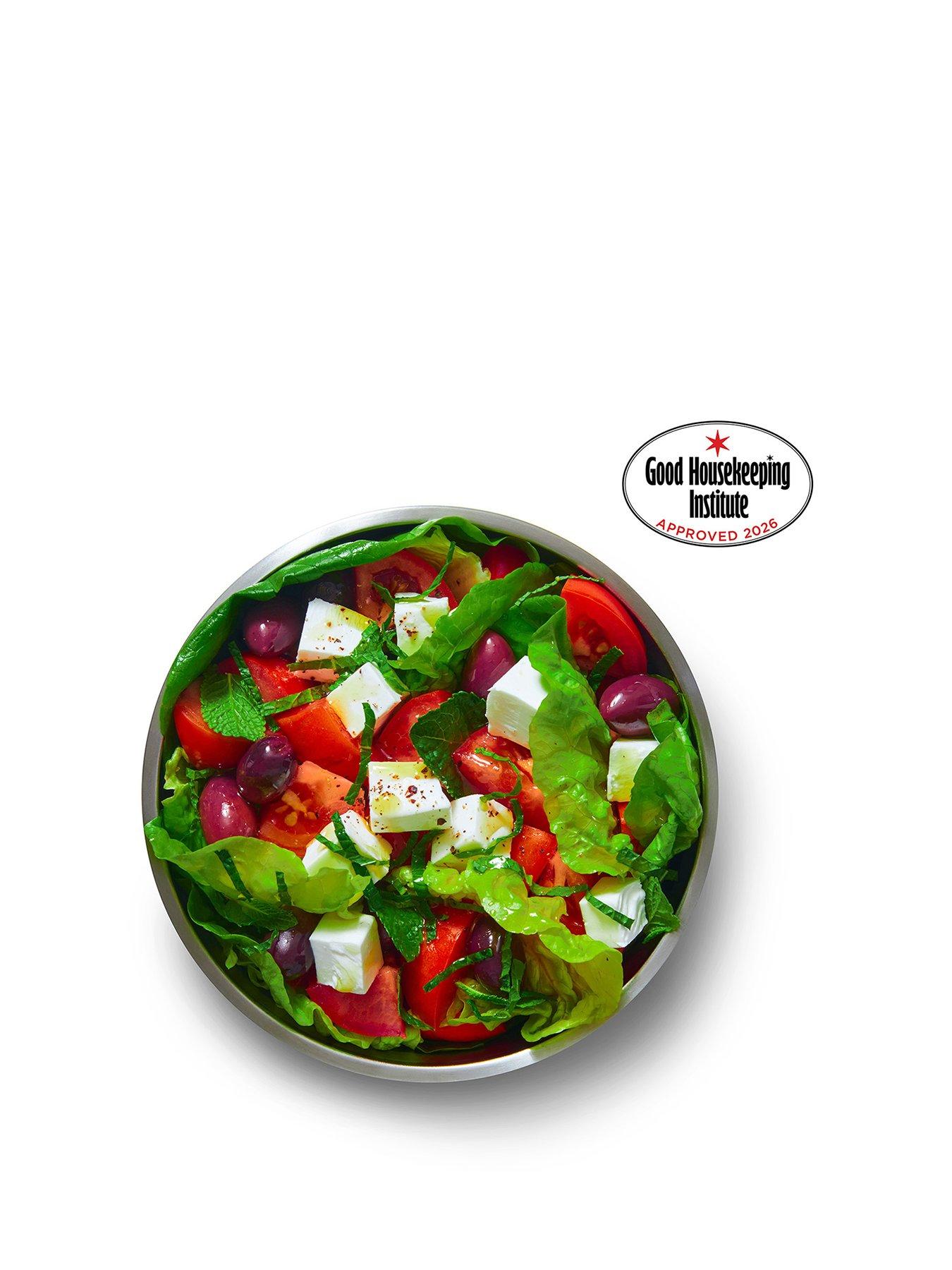 Image 2 of 6 of Black+Blum Microwavable Stainless Steel Round Food Bowl - Grey &amp; Red
