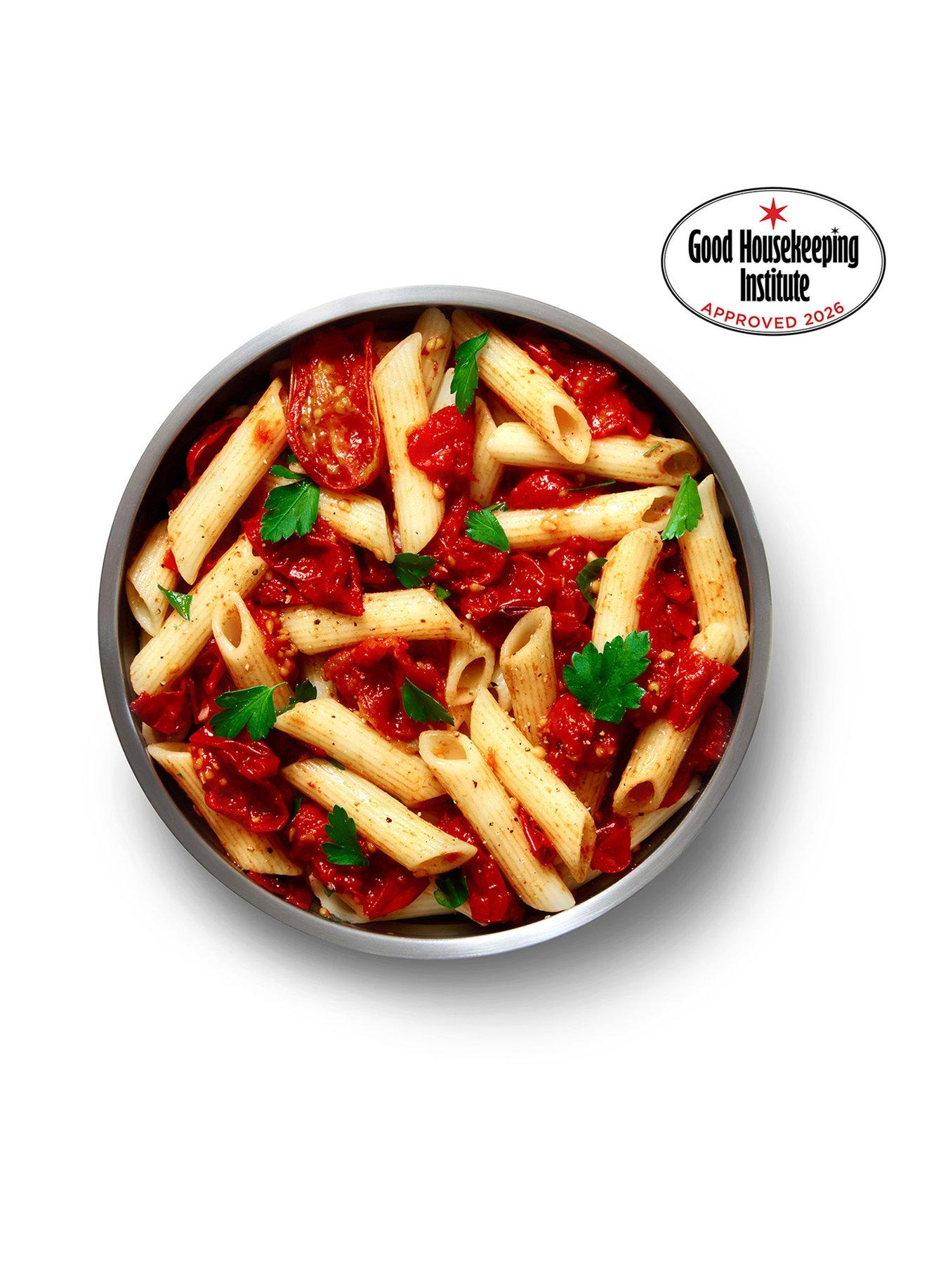 Image 3 of 6 of Black+Blum Microwavable Stainless Steel Round Food Bowl - Grey &amp; Red