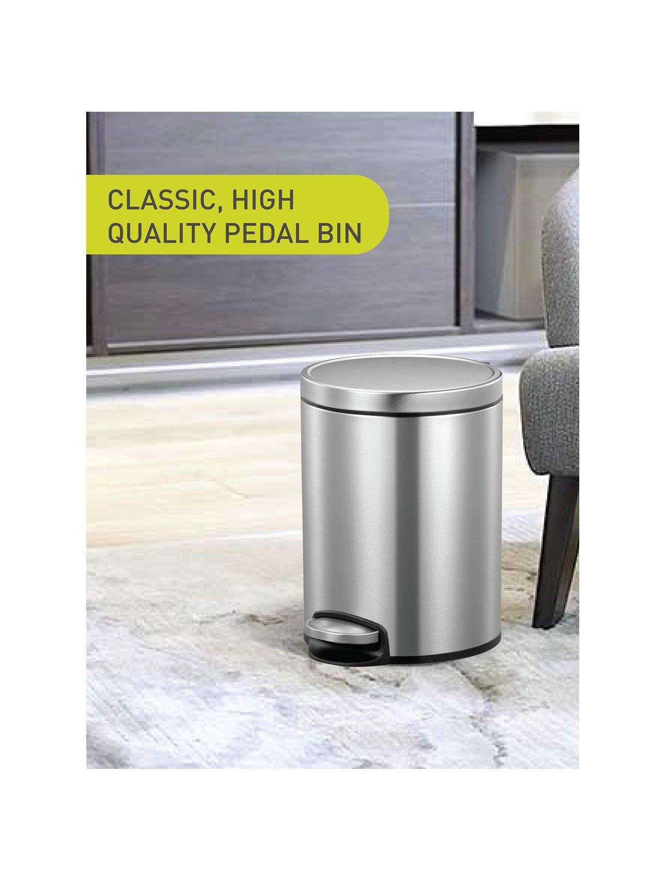 eko-eva-stainless-steel-pedal-bin-5l-silverstillFront