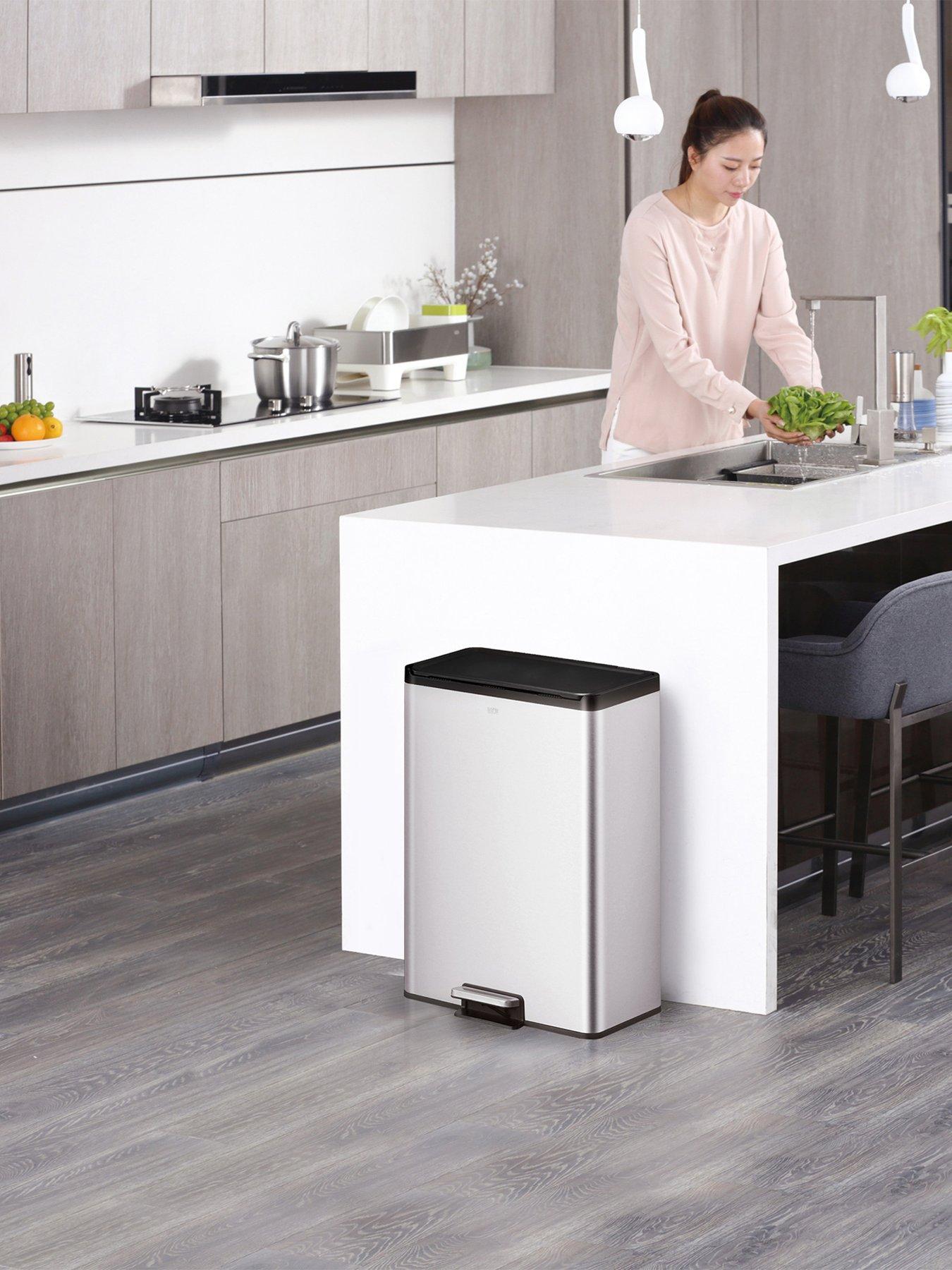 eko-eko-essential-recycling-pedal-bin-20l20l-silverfront