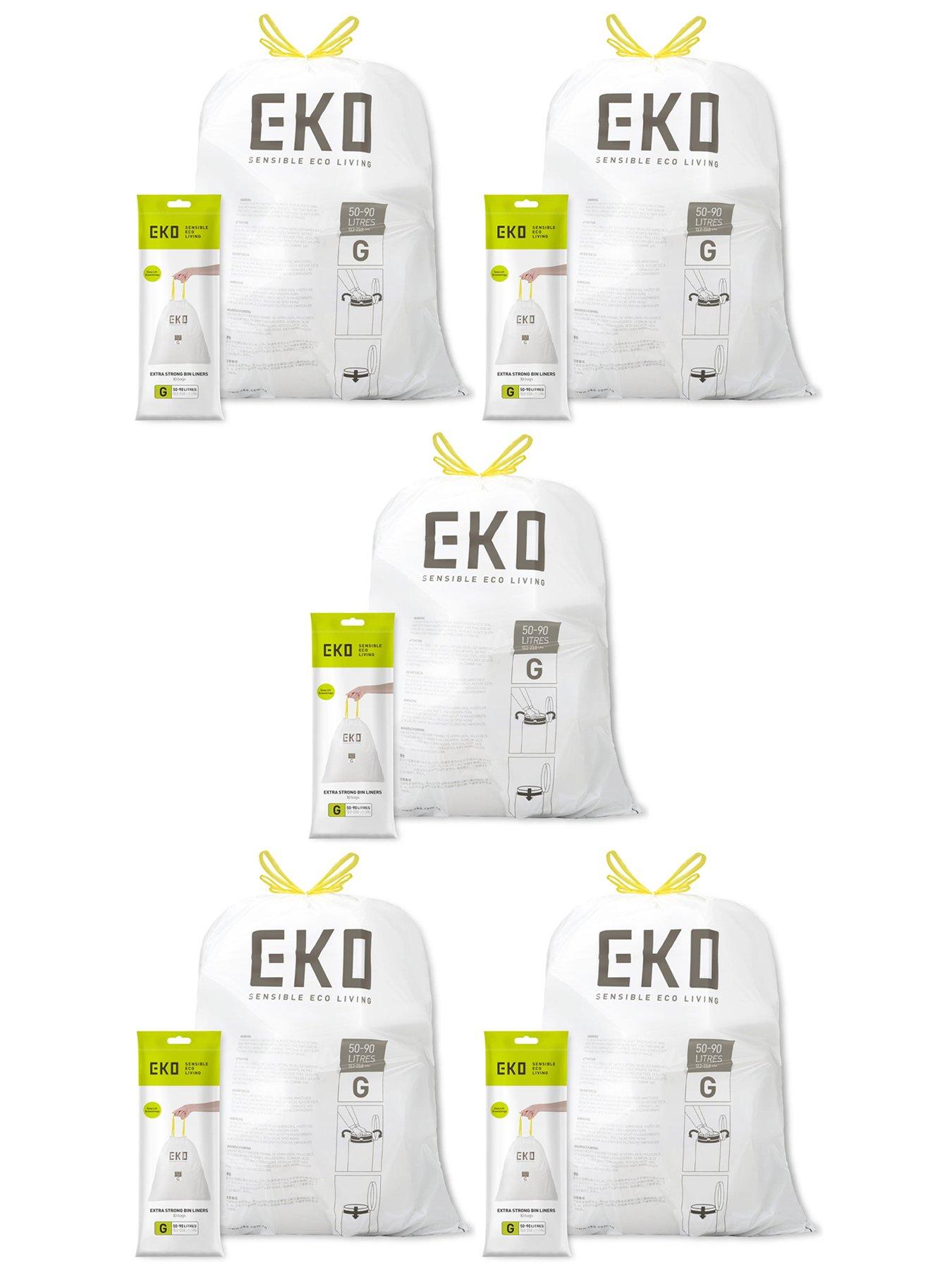 Image 1 of 3 of EKO 5 Pack Of Eko Plastic Bin Liners Size G 50-90l, 50 Bags