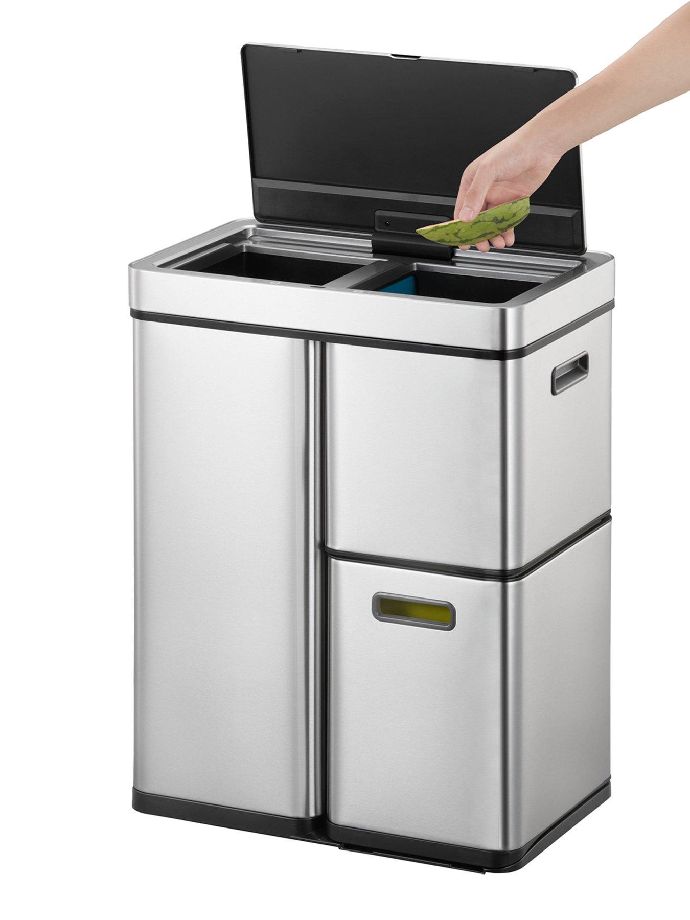 Image 5 of 6 of Eko Eko Mirage Plus Recycling Sensor Bin 30+15+15l - Silver