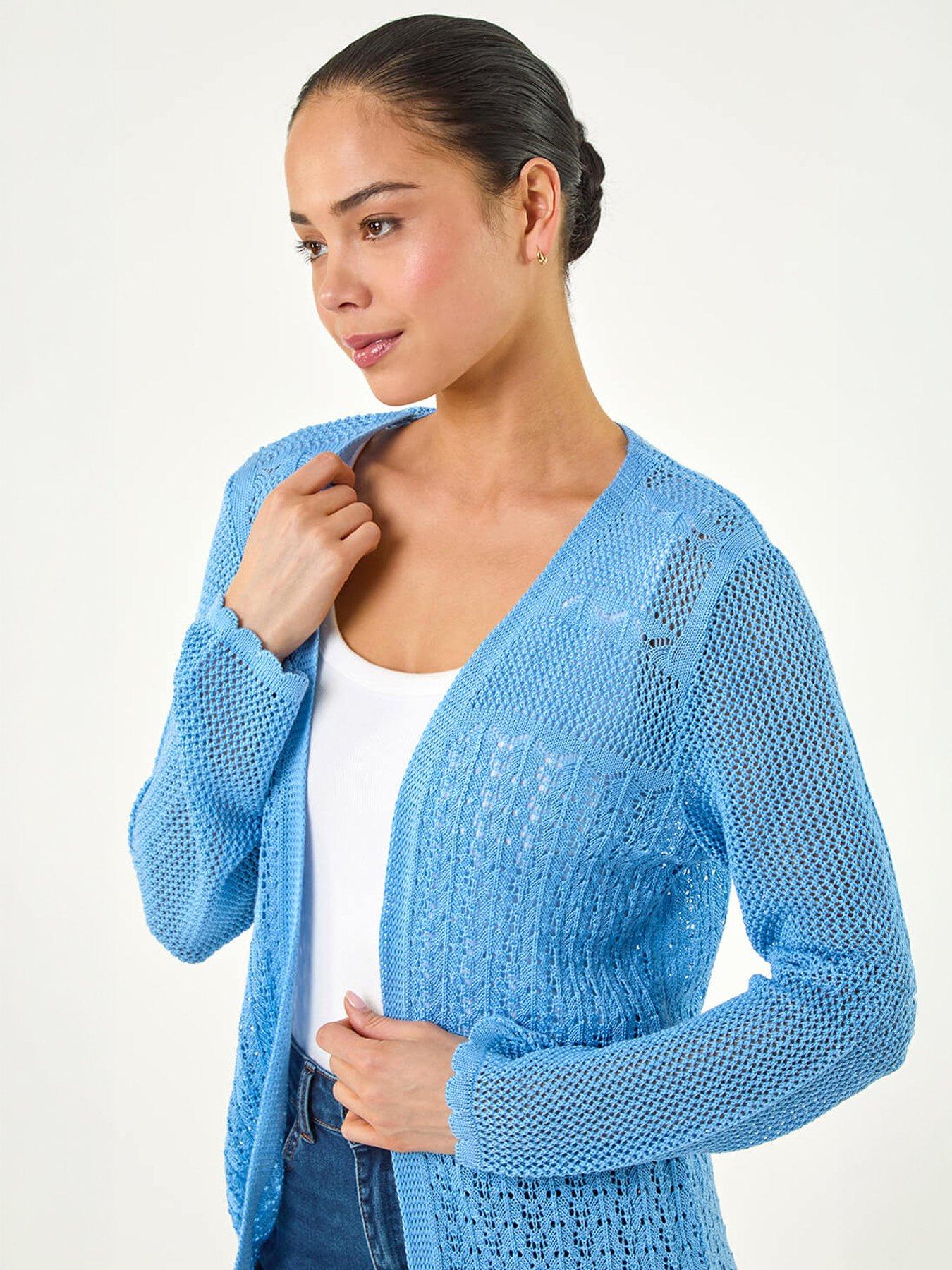 Image 2 of 5 of Roman Petite Pointelle Knit Cardigan