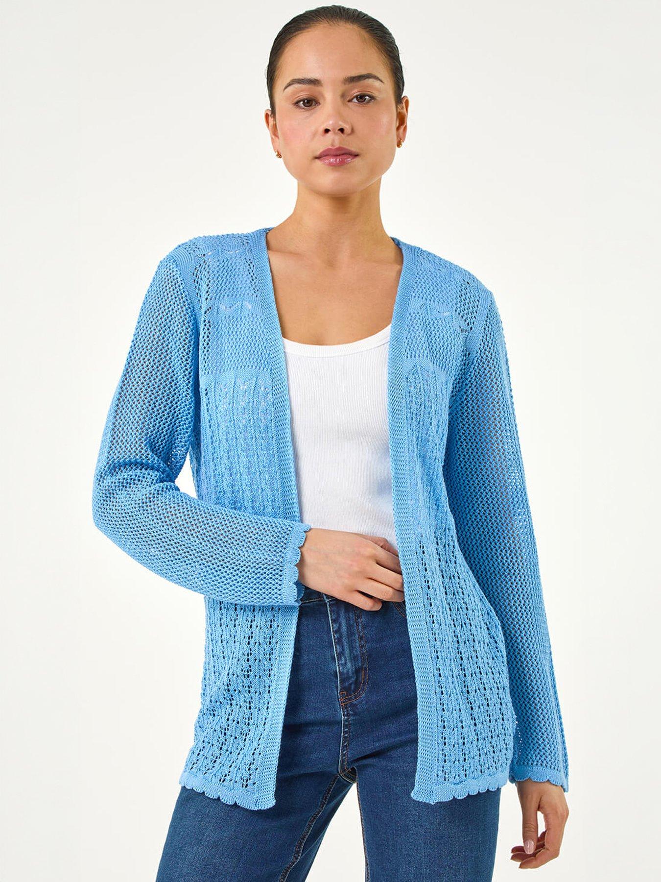 Image 3 of 5 of Roman Petite Pointelle Knit Cardigan
