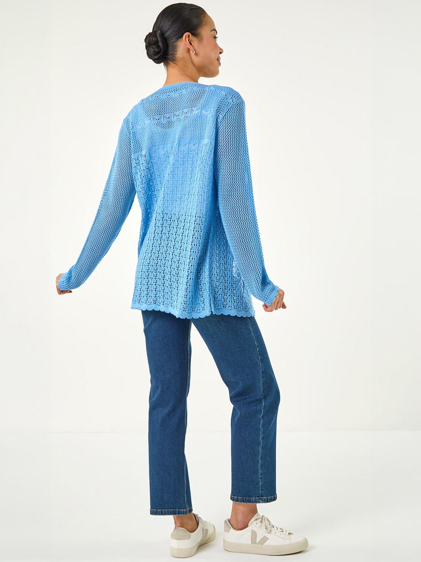 Image 4 of 5 of Roman Petite Pointelle Knit Cardigan