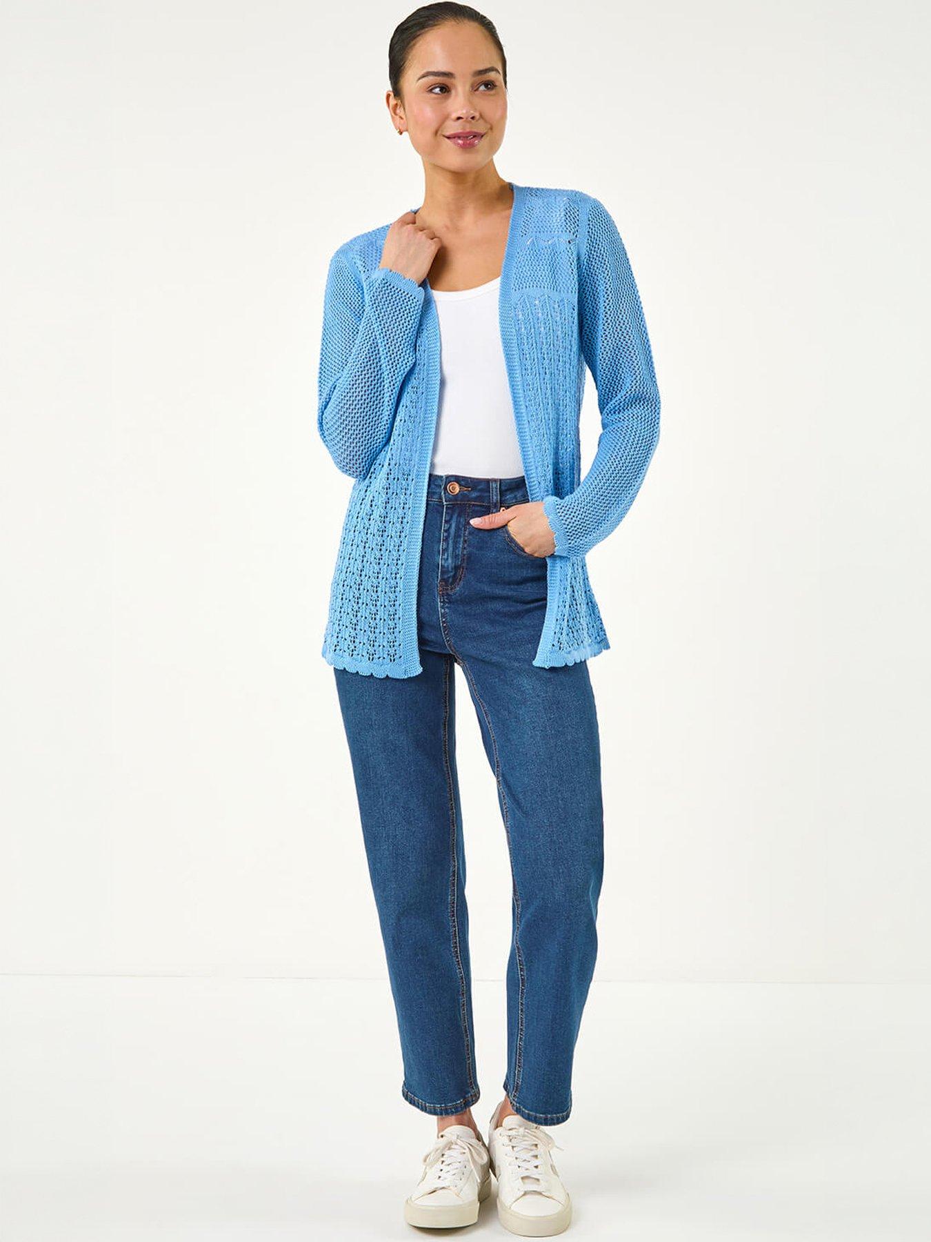 Image 5 of 5 of Roman Petite Pointelle Knit Cardigan