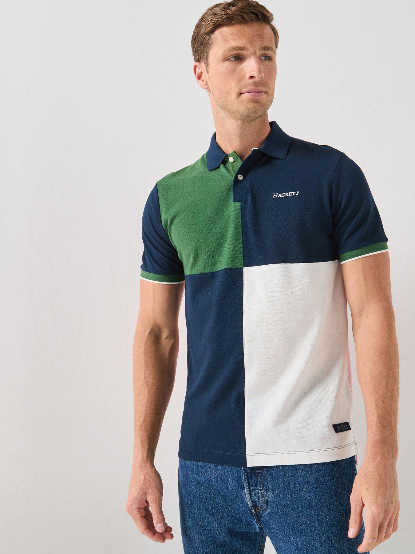 Image 1 of 4 of Hackett Heritage Number Colour Block Polo Shirt - Navy