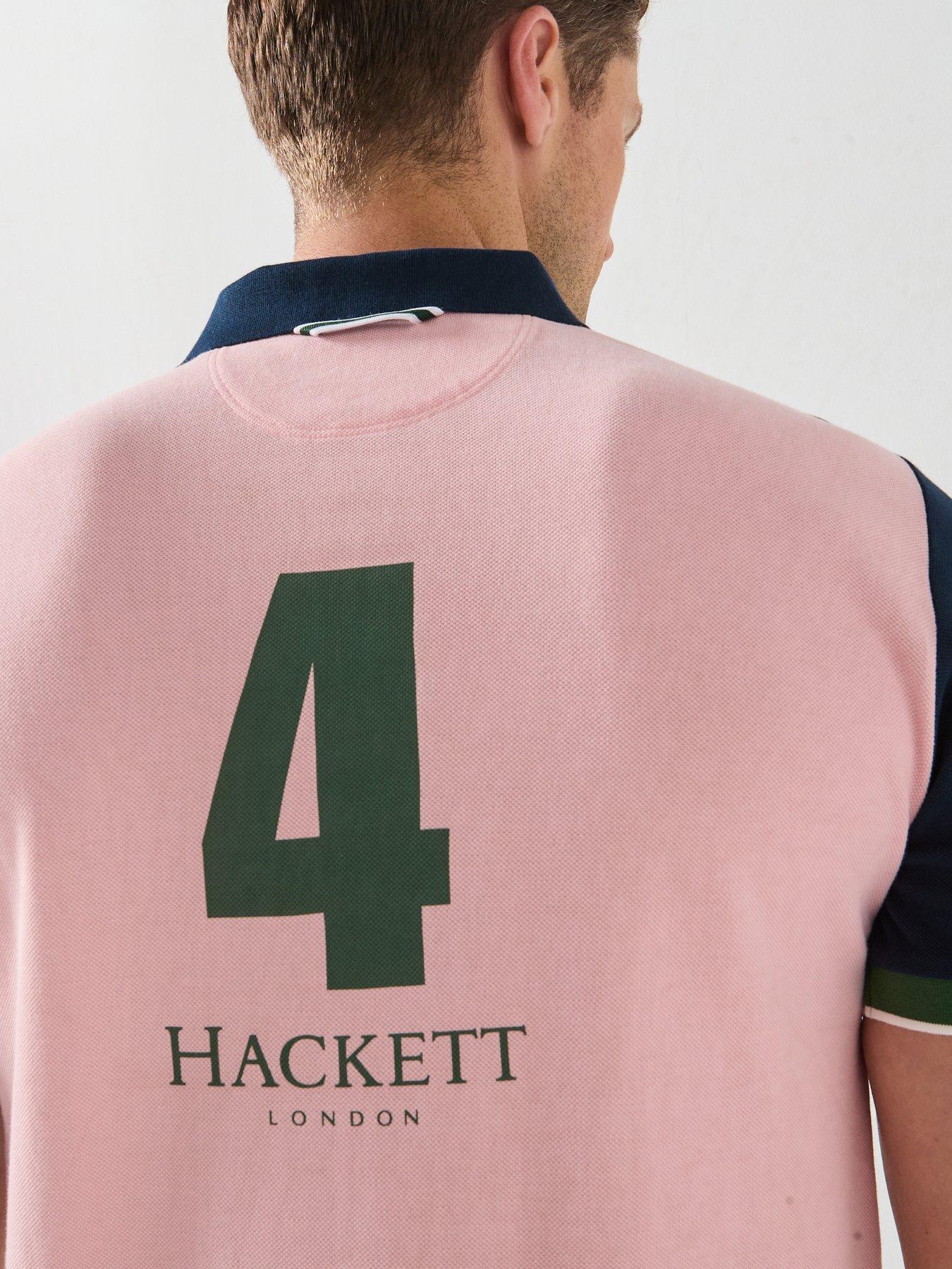 Image 4 of 4 of Hackett Heritage Number Colour Block Polo Shirt - Navy