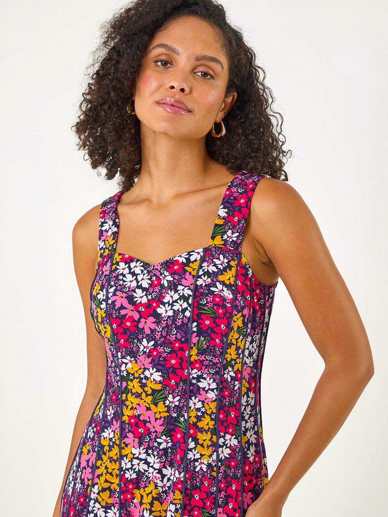 roman-floral-print-stretch-panel-dressback