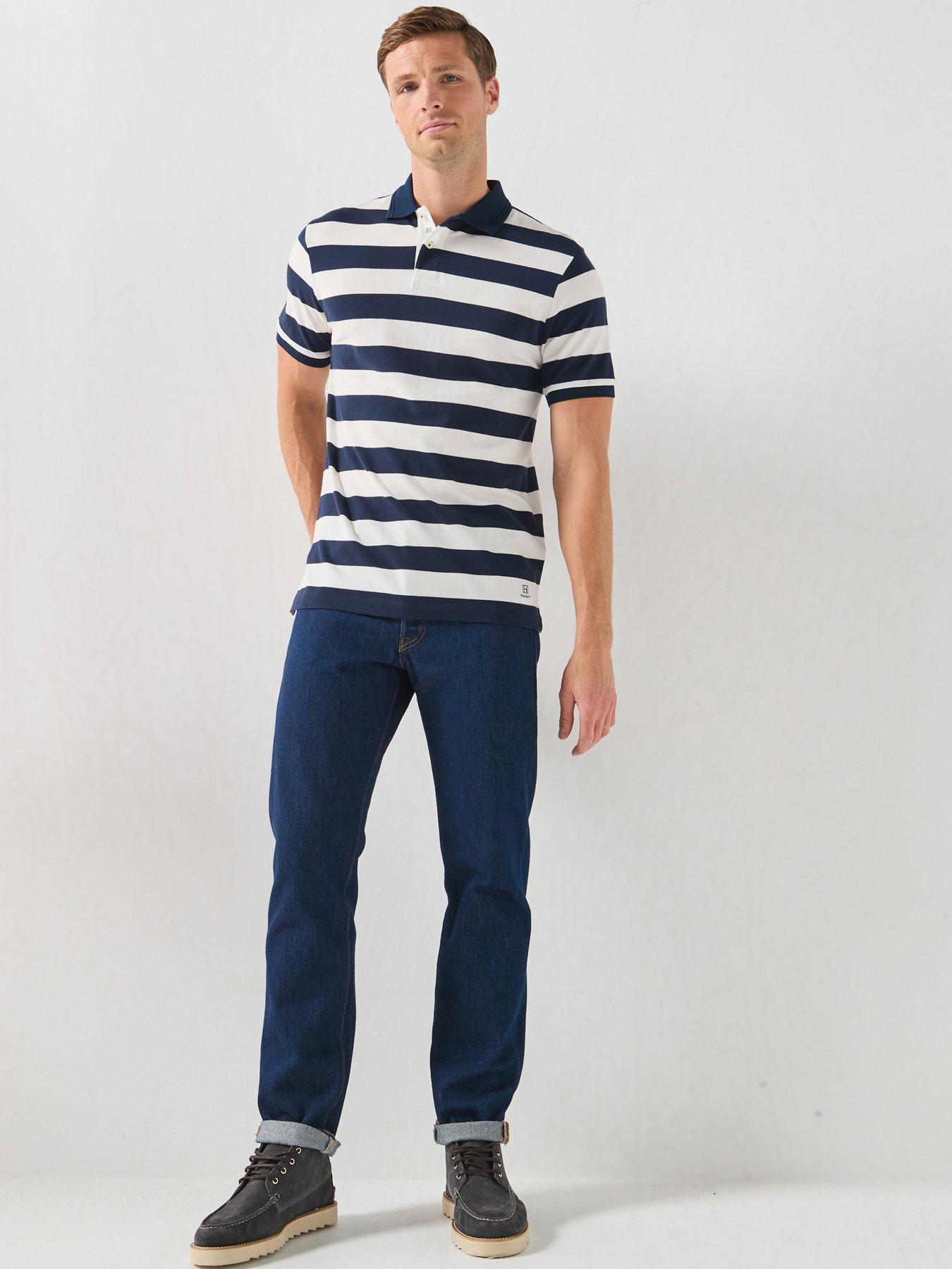 Image 3 of 6 of Hackett Heritage Stripe Polo Shirt - Navy