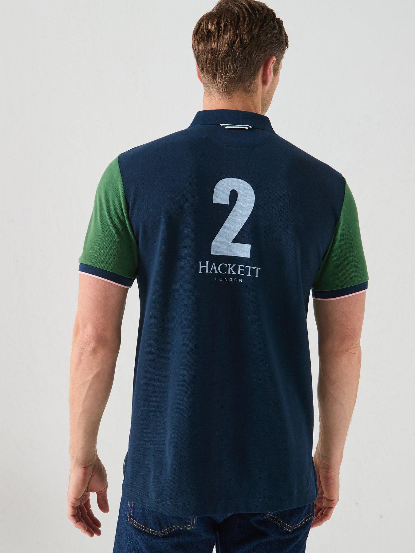 Image 2 of 6 of Hackett Heritaage Chest Panel Polo Shirt - Green