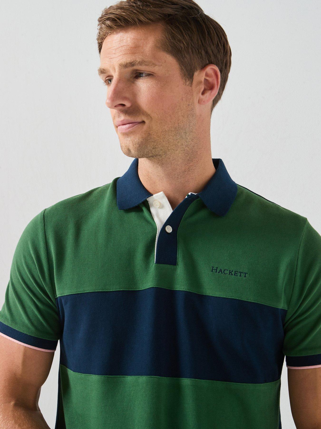 Image 4 of 6 of Hackett Heritaage Chest Panel Polo Shirt - Green