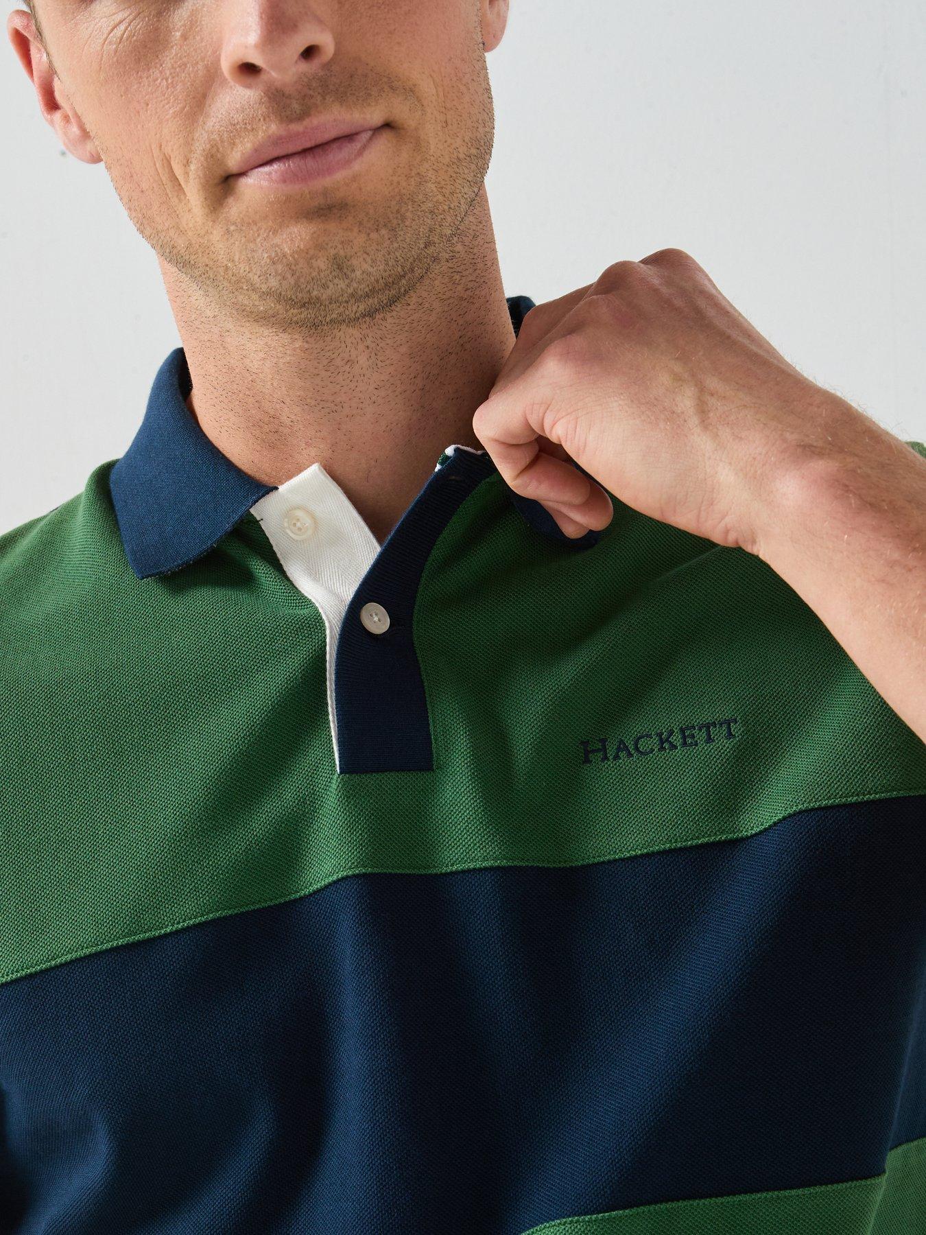 Image 5 of 6 of Hackett Heritaage Chest Panel Polo Shirt - Green
