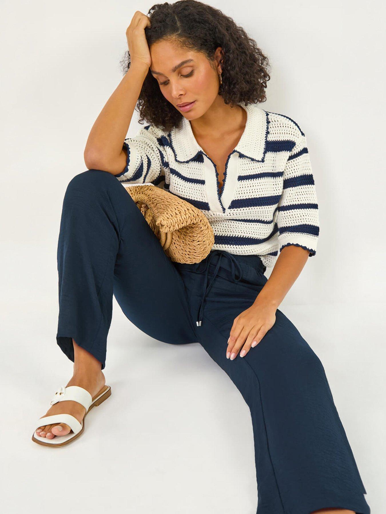 Roman Cotton Air Flow Wide Leg Trouser