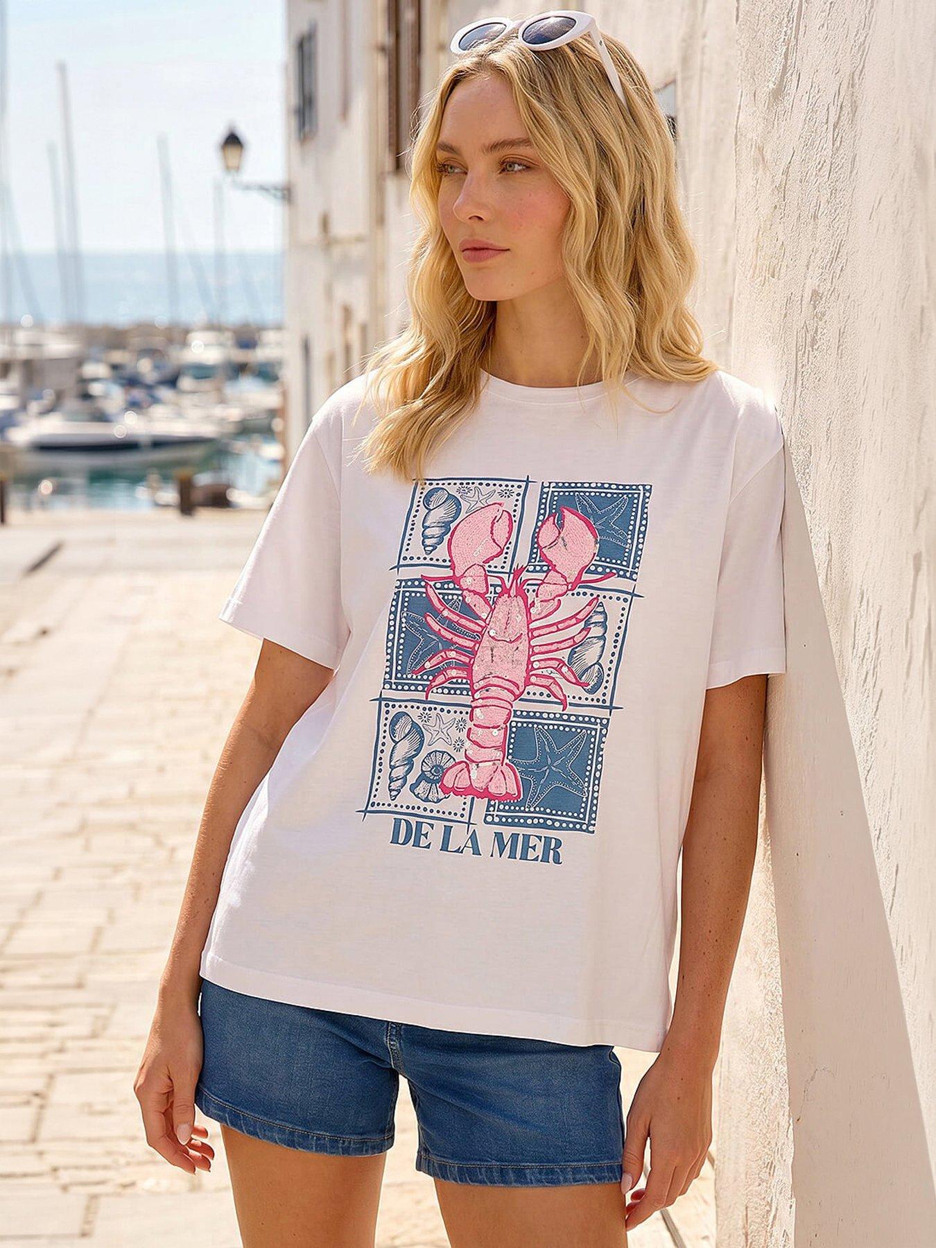 Roman Lobster Print Top