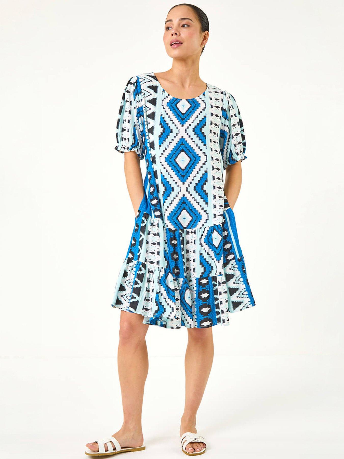 Roman Petite Aztec Smock Dress