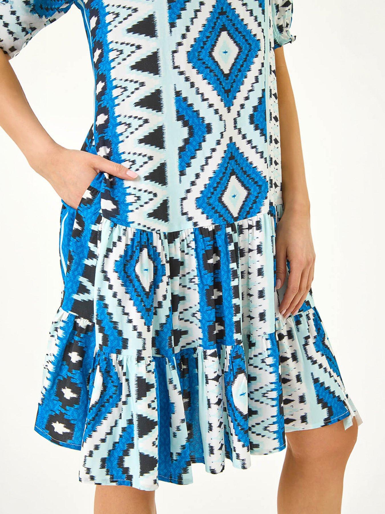 Image 2 of 5 of Roman Petite Aztec Smock Dress