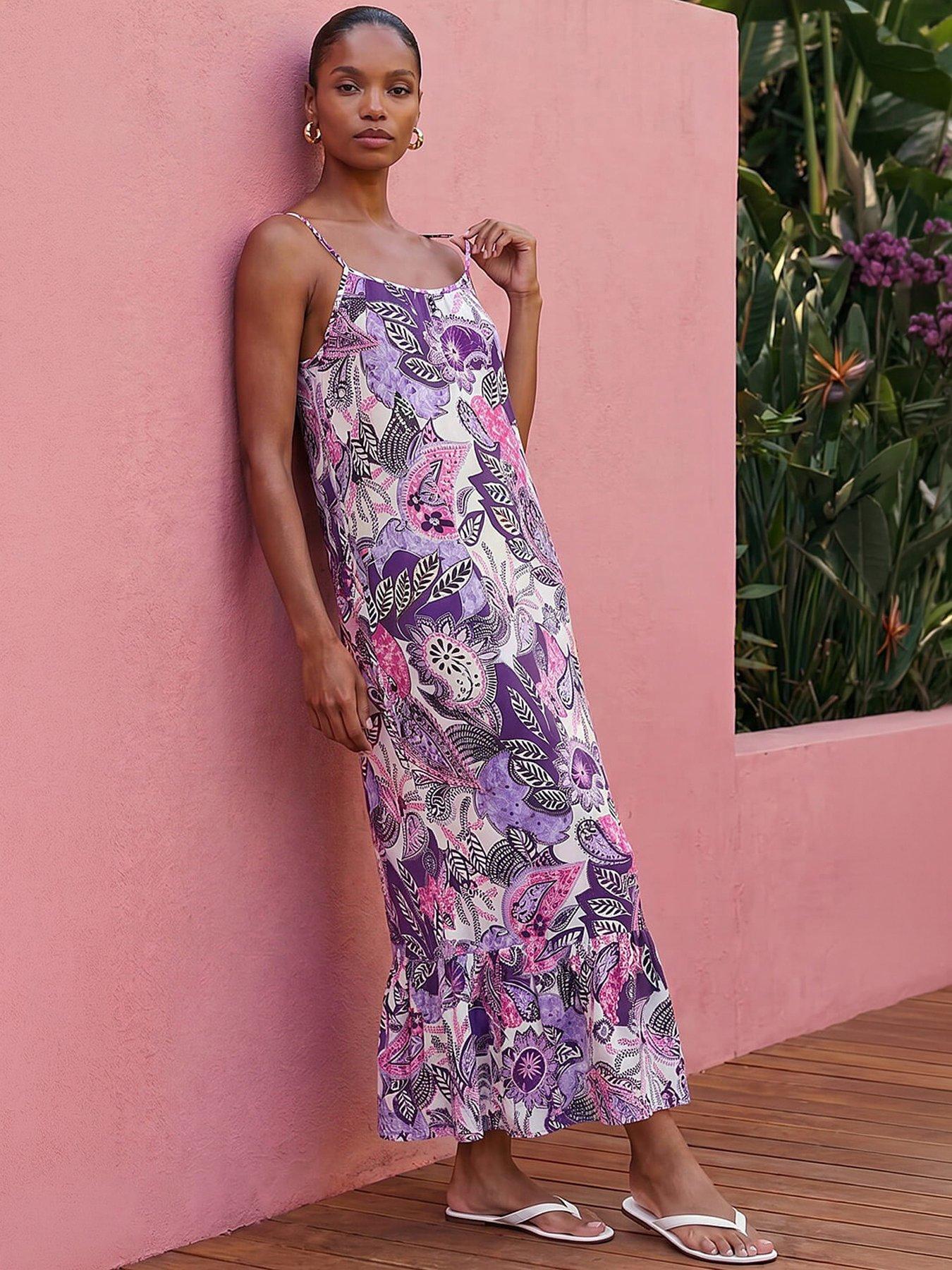 Roman Strappy Paisley Print Midi Dress