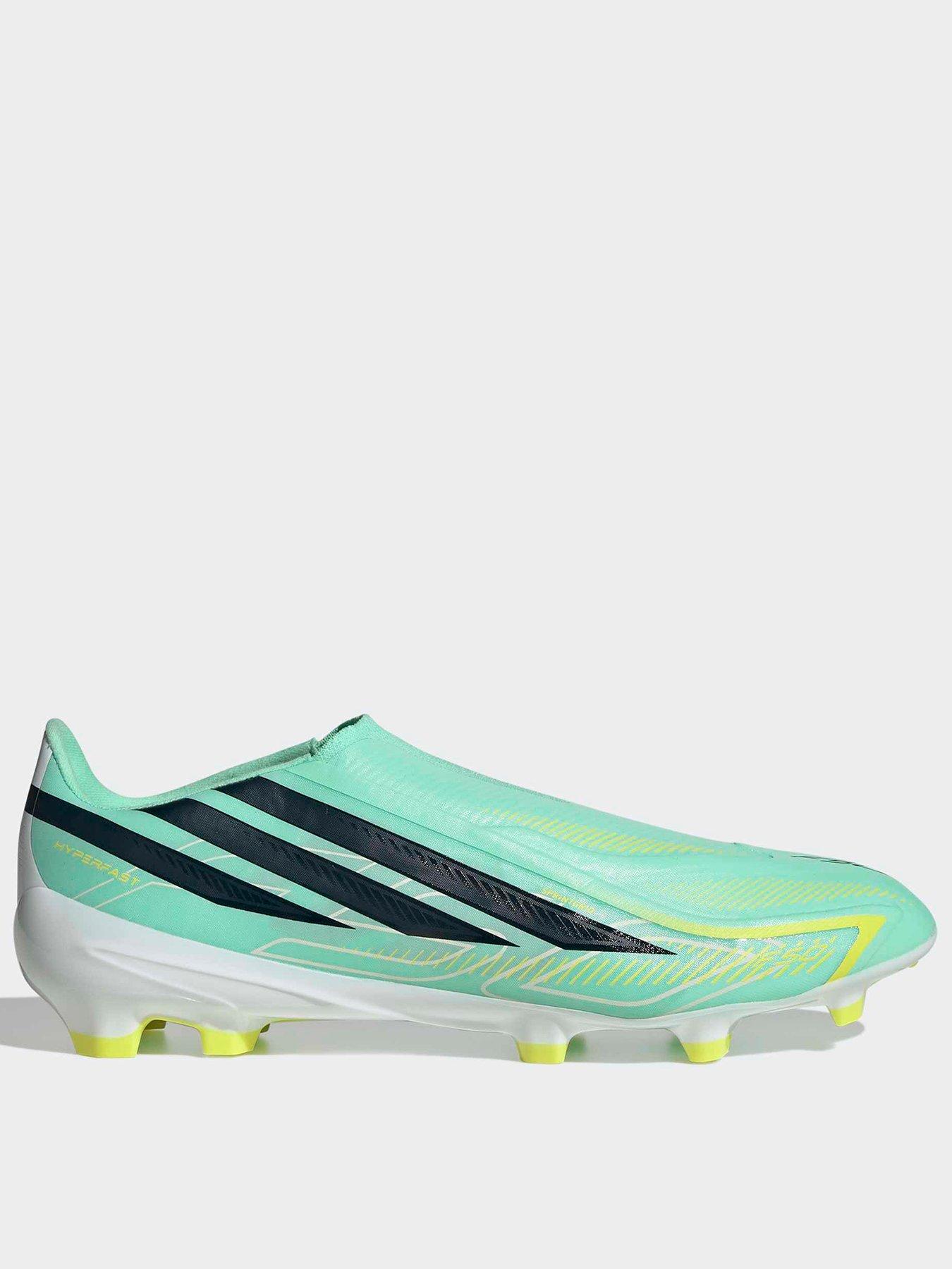 Adidas Mens F50 Hyperfast League Laceless Firm Ground Football Boots - Green/Navy
