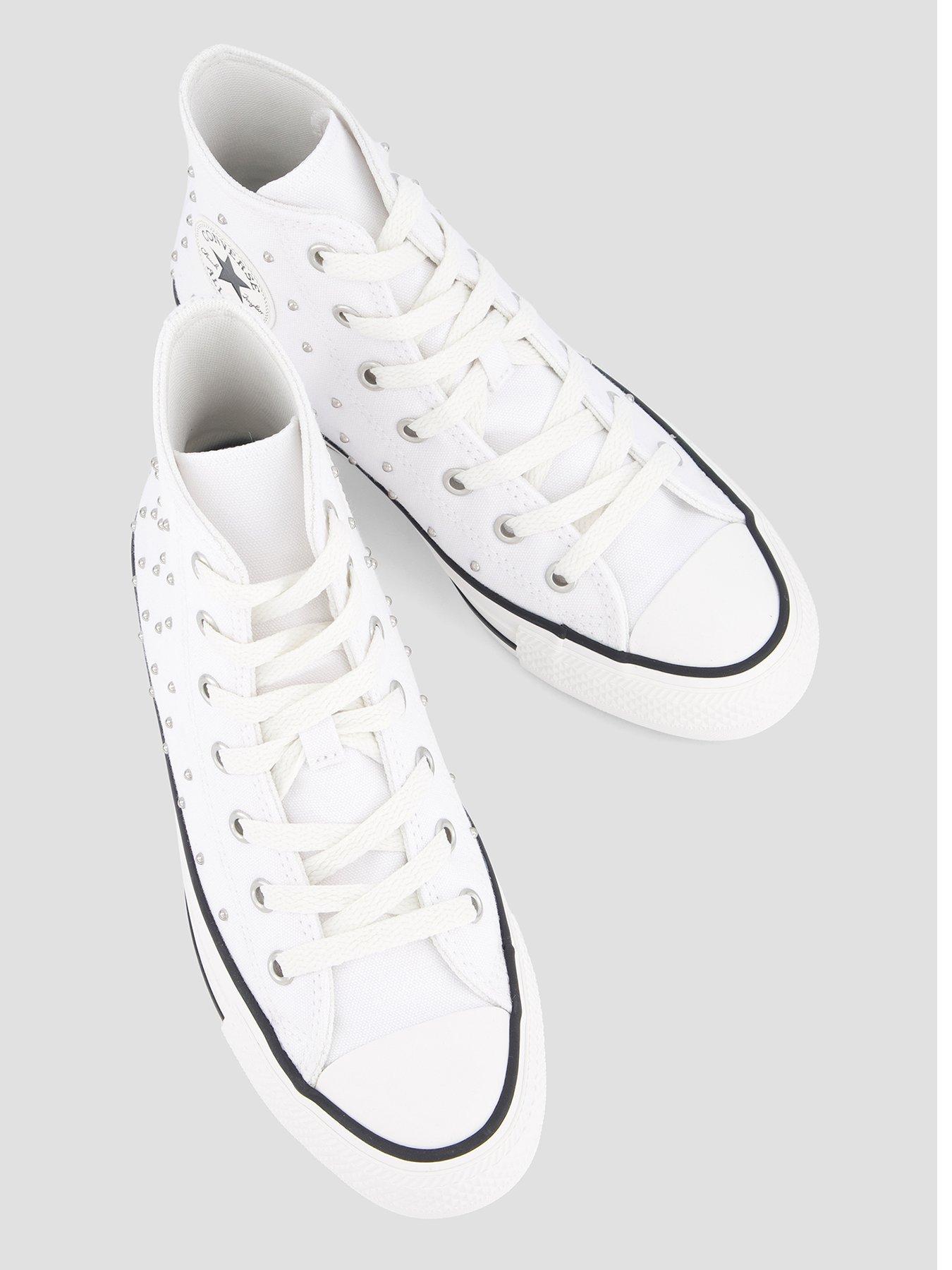 Image 3 of 7 of Converse Girls' Chuck Taylor All Star High Studded Trainers - White