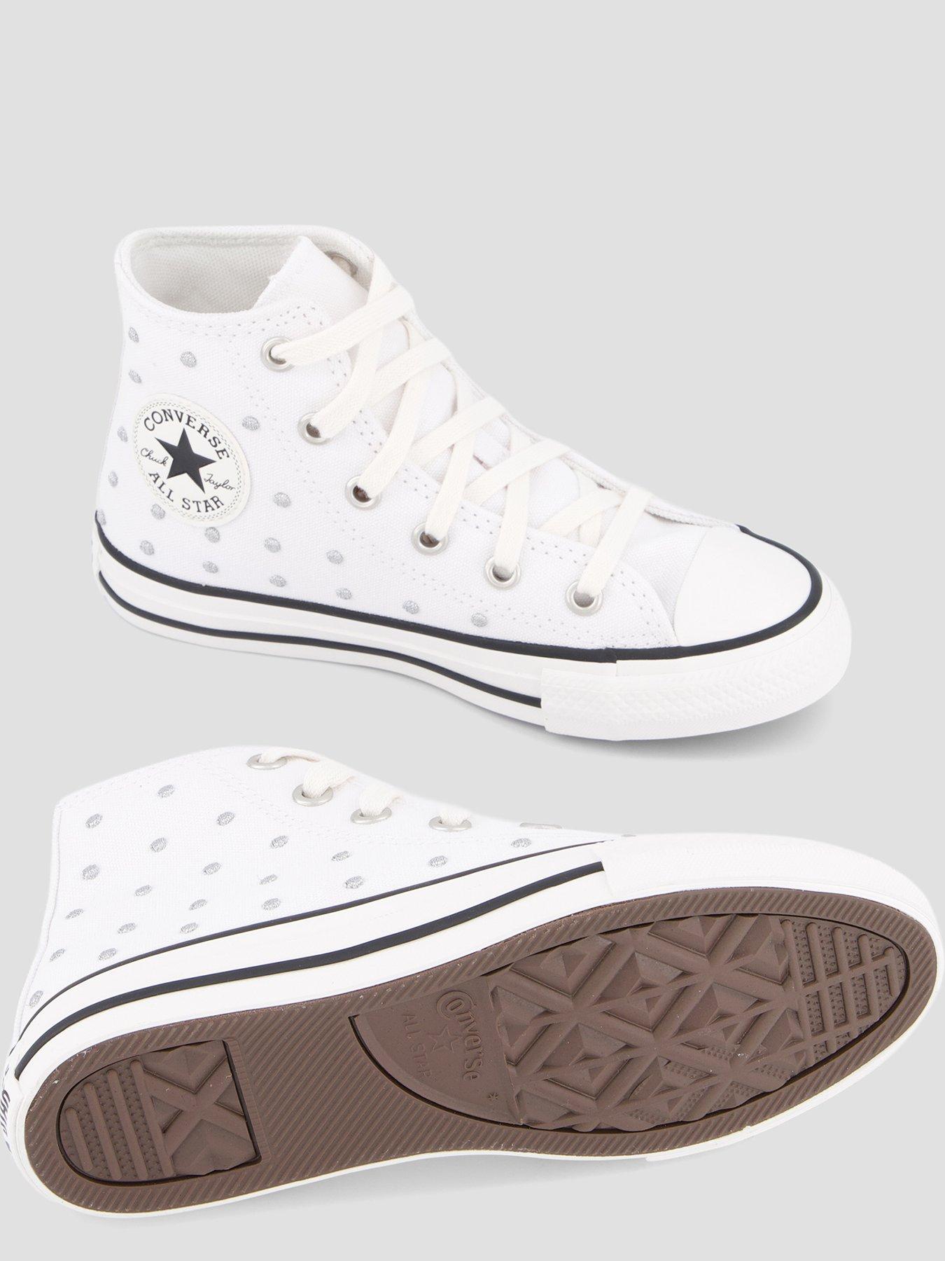 Image 4 of 7 of Converse Kids Soft Goth Chuck Taylor All Star Trainers - White