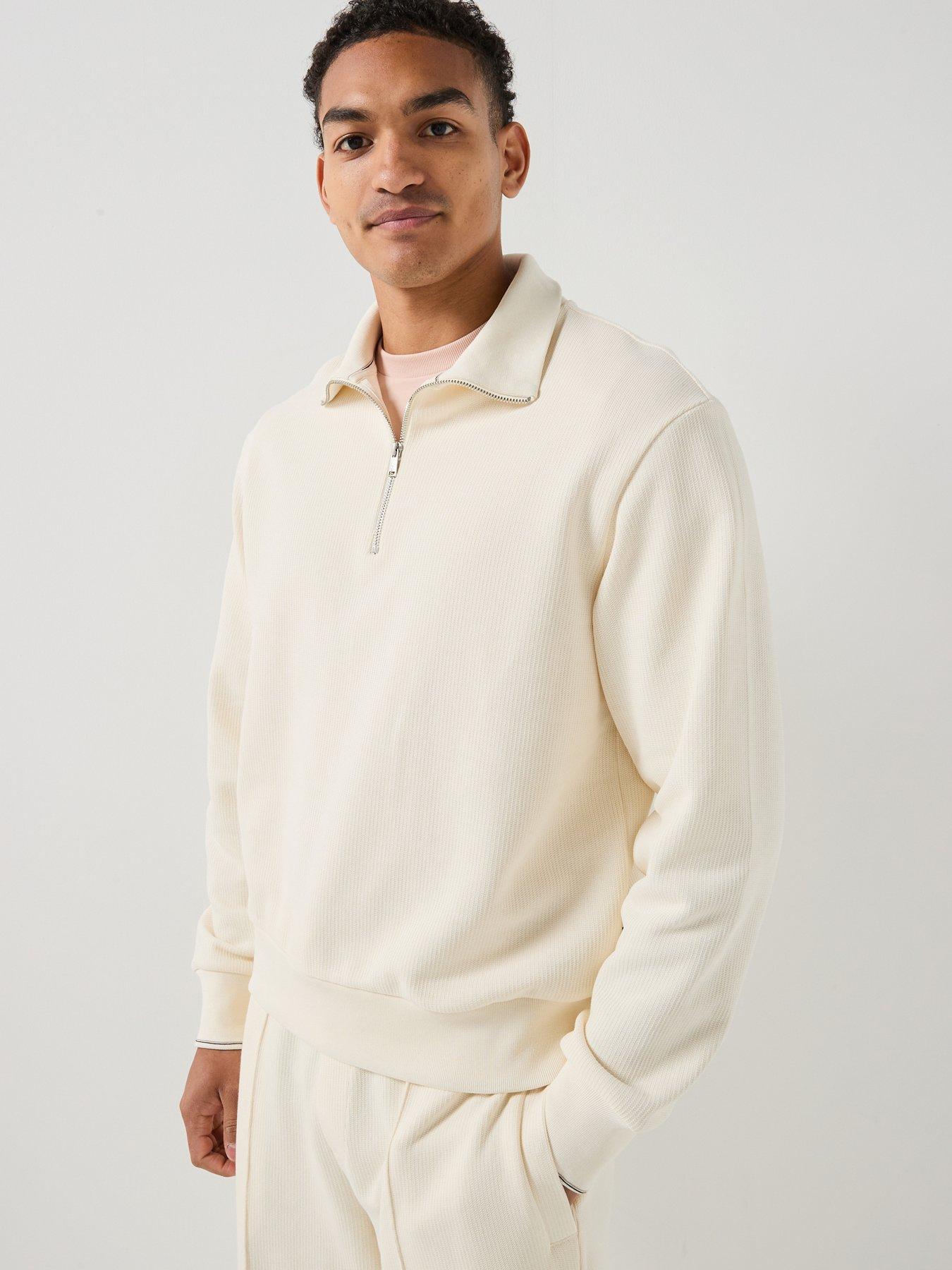 BOSS C-Seidler 55 1/4 Zip Sweatshirt - White