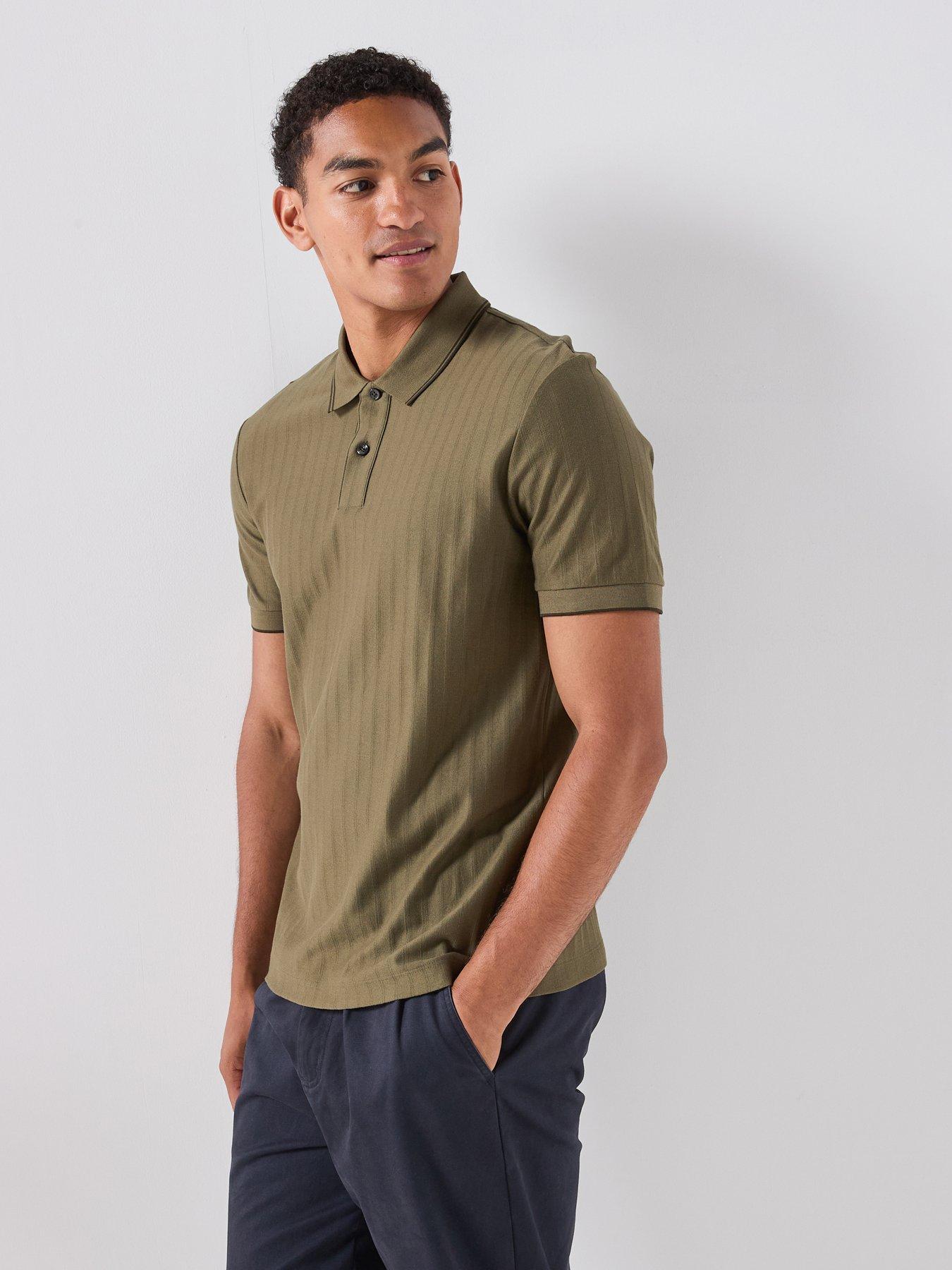 BOSS H-Parlay 318 Ribbed Tipped Mercerised Polo Shirt - Open Green