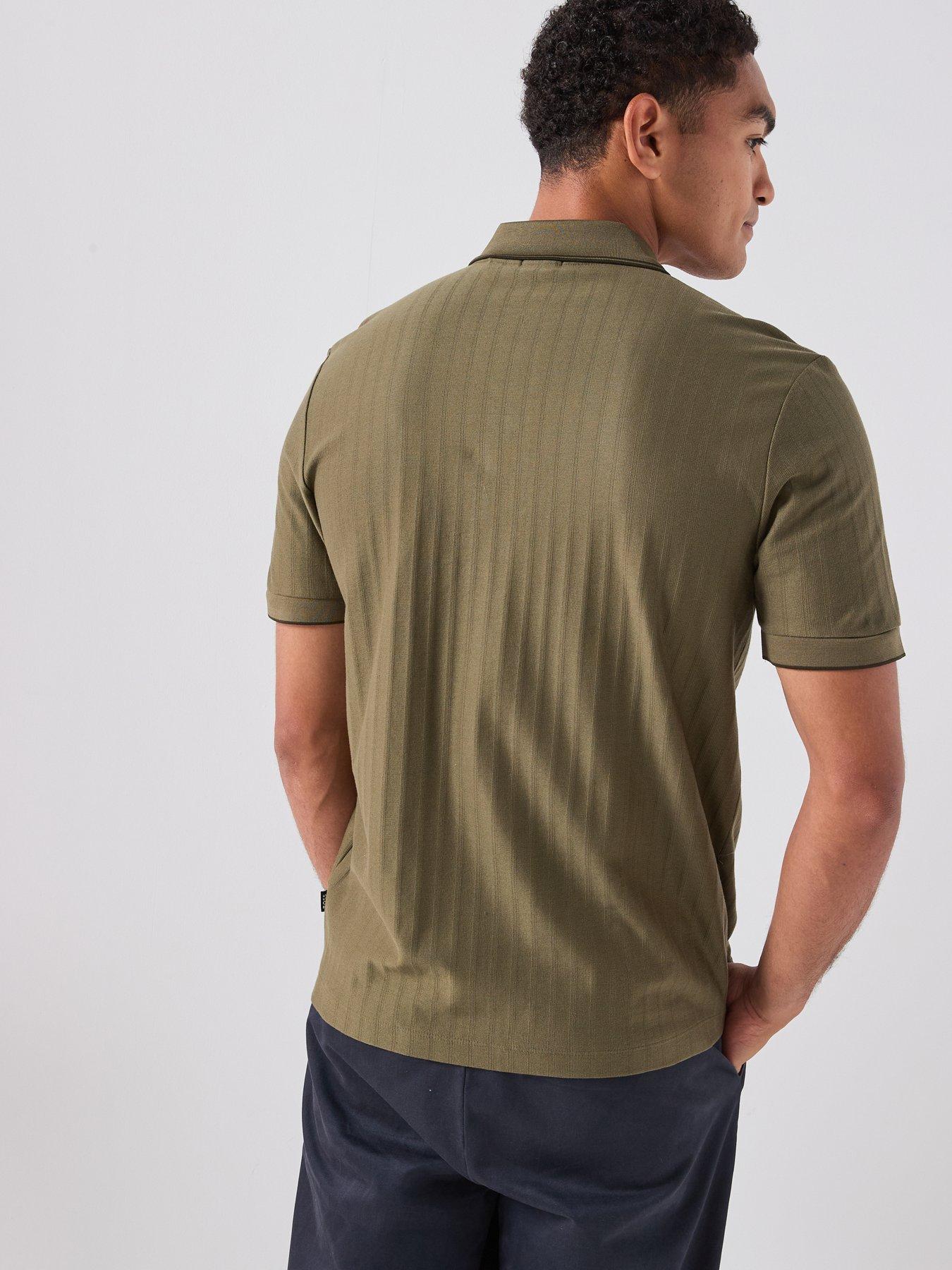 Image 2 of 6 of BOSS H-Parlay 318 Ribbed Tipped Mercerised Polo Shirt - Open Green
