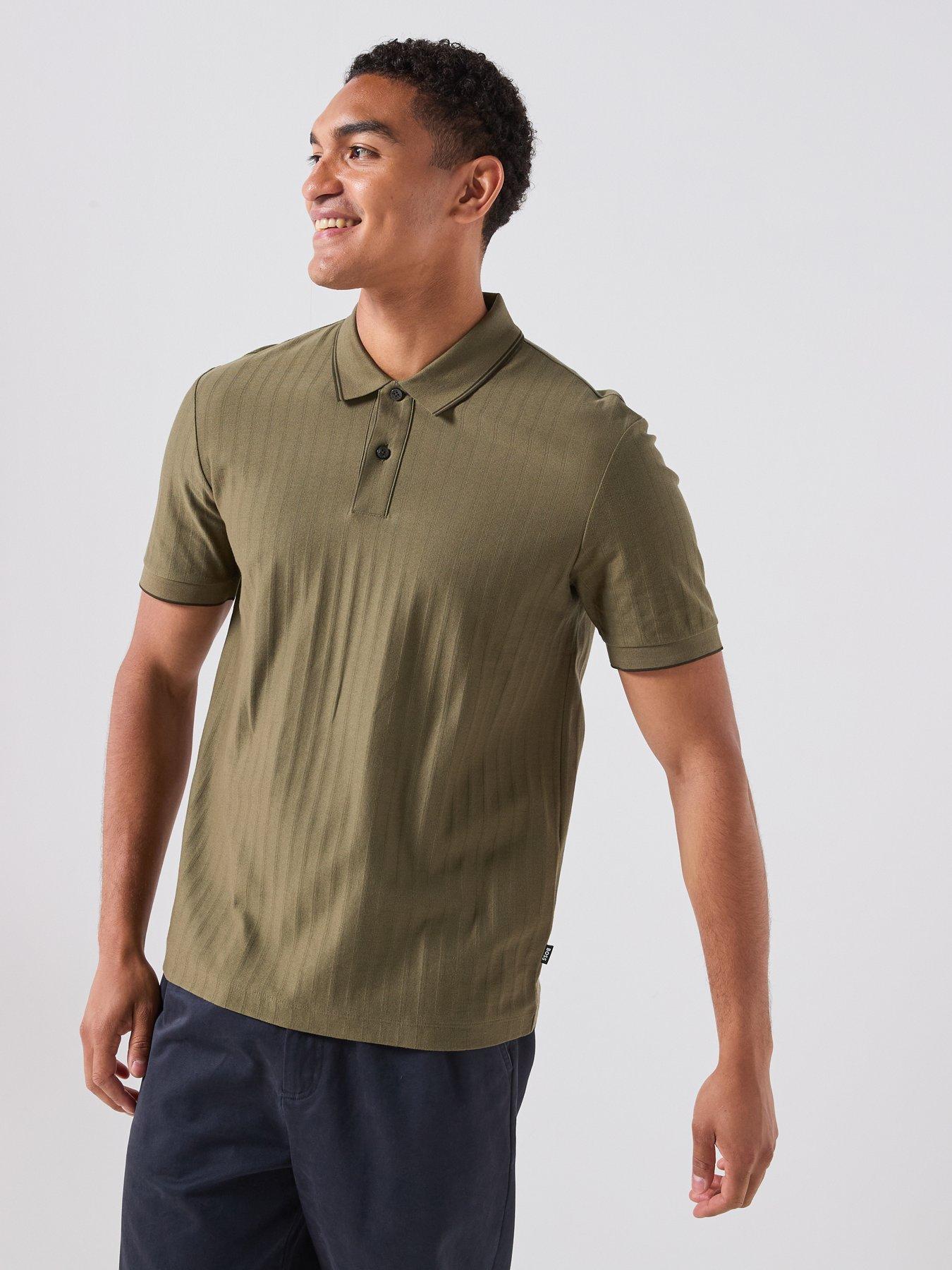 Image 5 of 6 of BOSS H-Parlay 318 Ribbed Tipped Mercerised Polo Shirt - Open Green