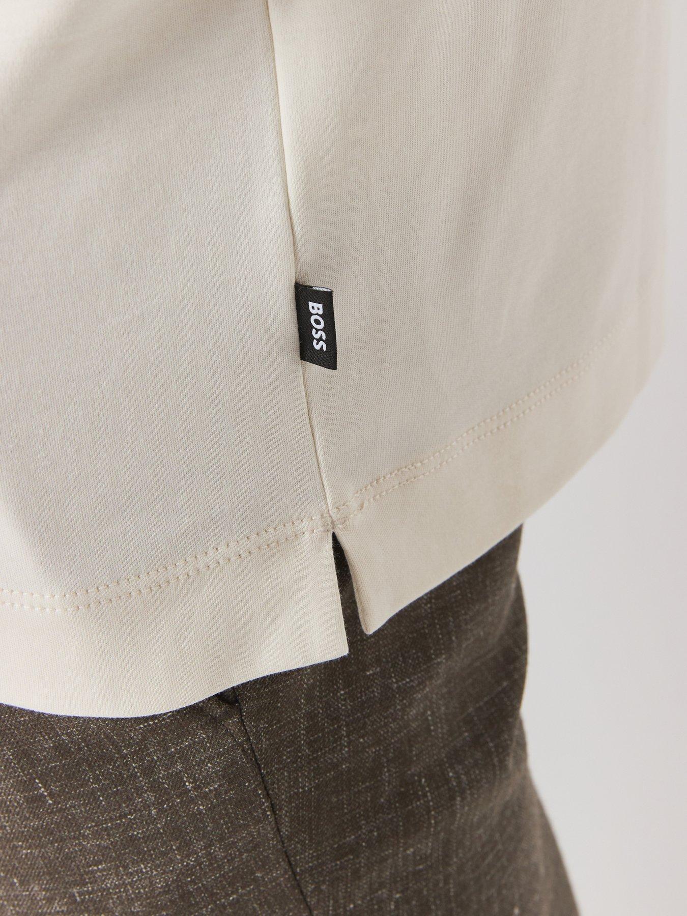 Image 6 of 6 of BOSS Patterned Collar Stretch Polo Shirt - Open White