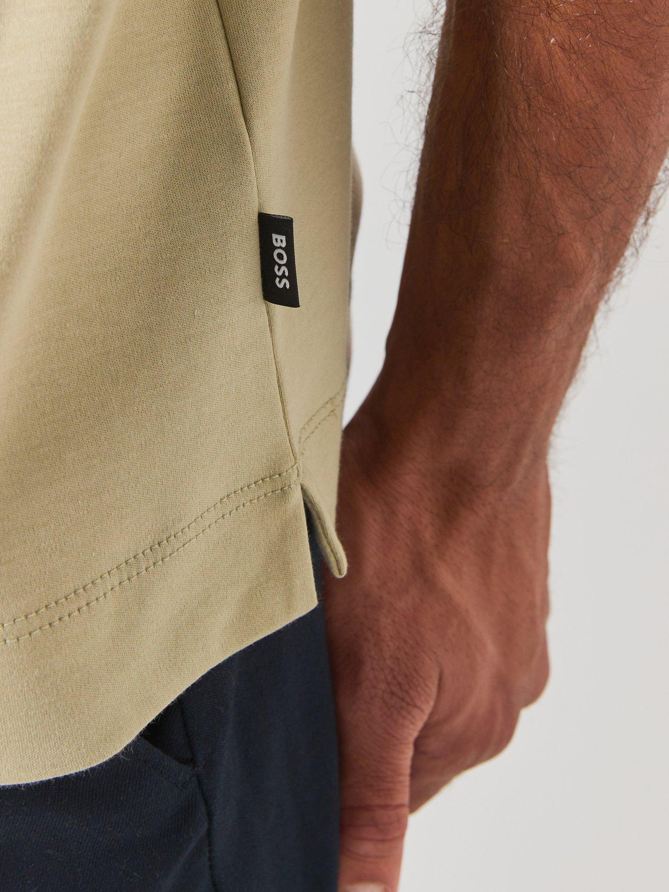 Image 5 of 6 of BOSS Patterned Collar Stretch Polo Shirt - Dark Beige
