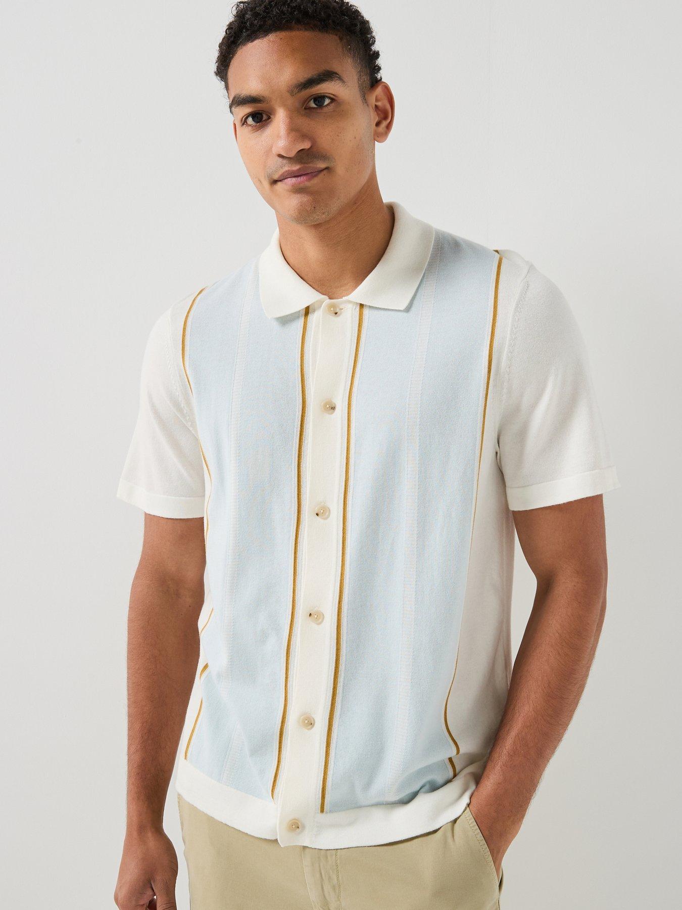 BOSS C-Lastro Knitted Short Sleeve Shirt - White