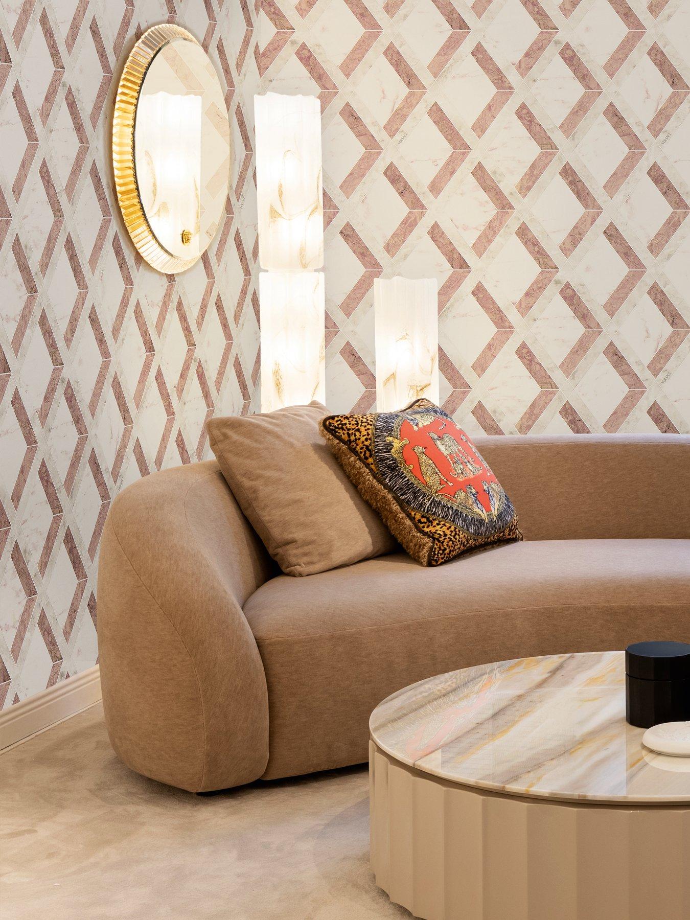 Image 5 of 5 of Versace Lattice Rose Beige Cream