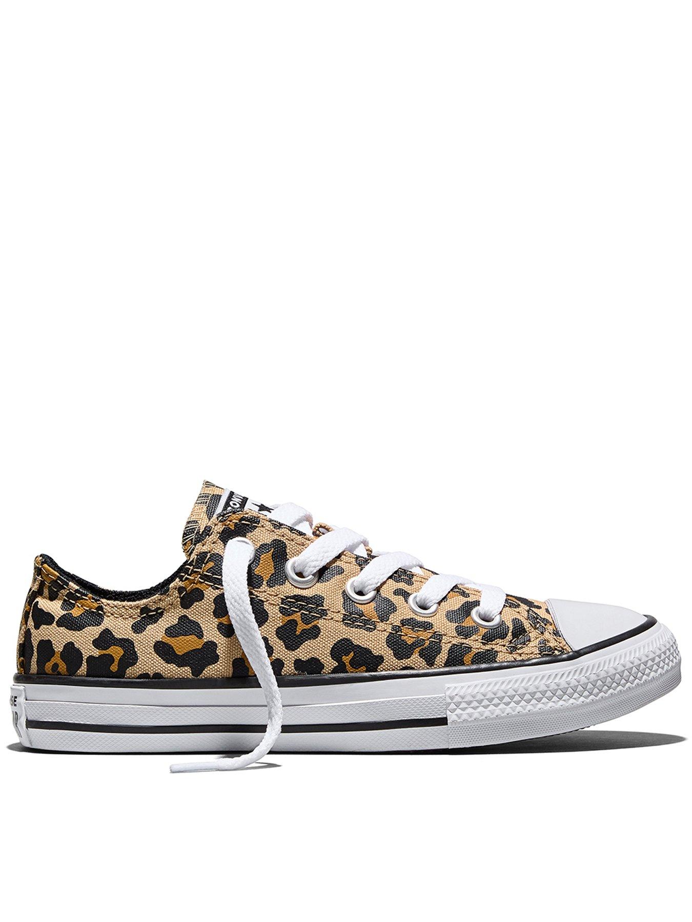 Converse Kids Leopard Chuck Taylor All Star Trainers - Brown