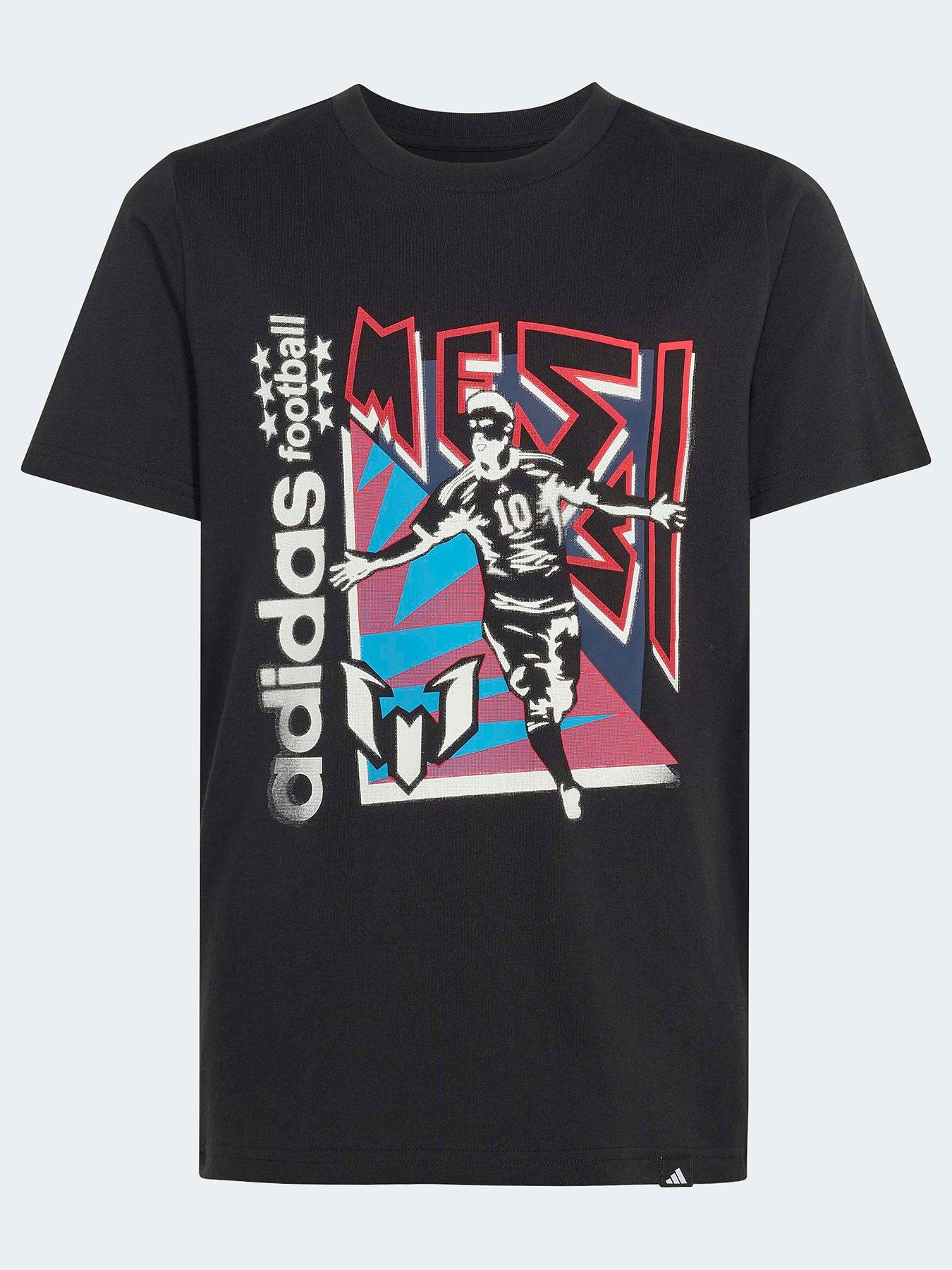 Adidas Junior Messi Fun Graphic T-Shirt - Black