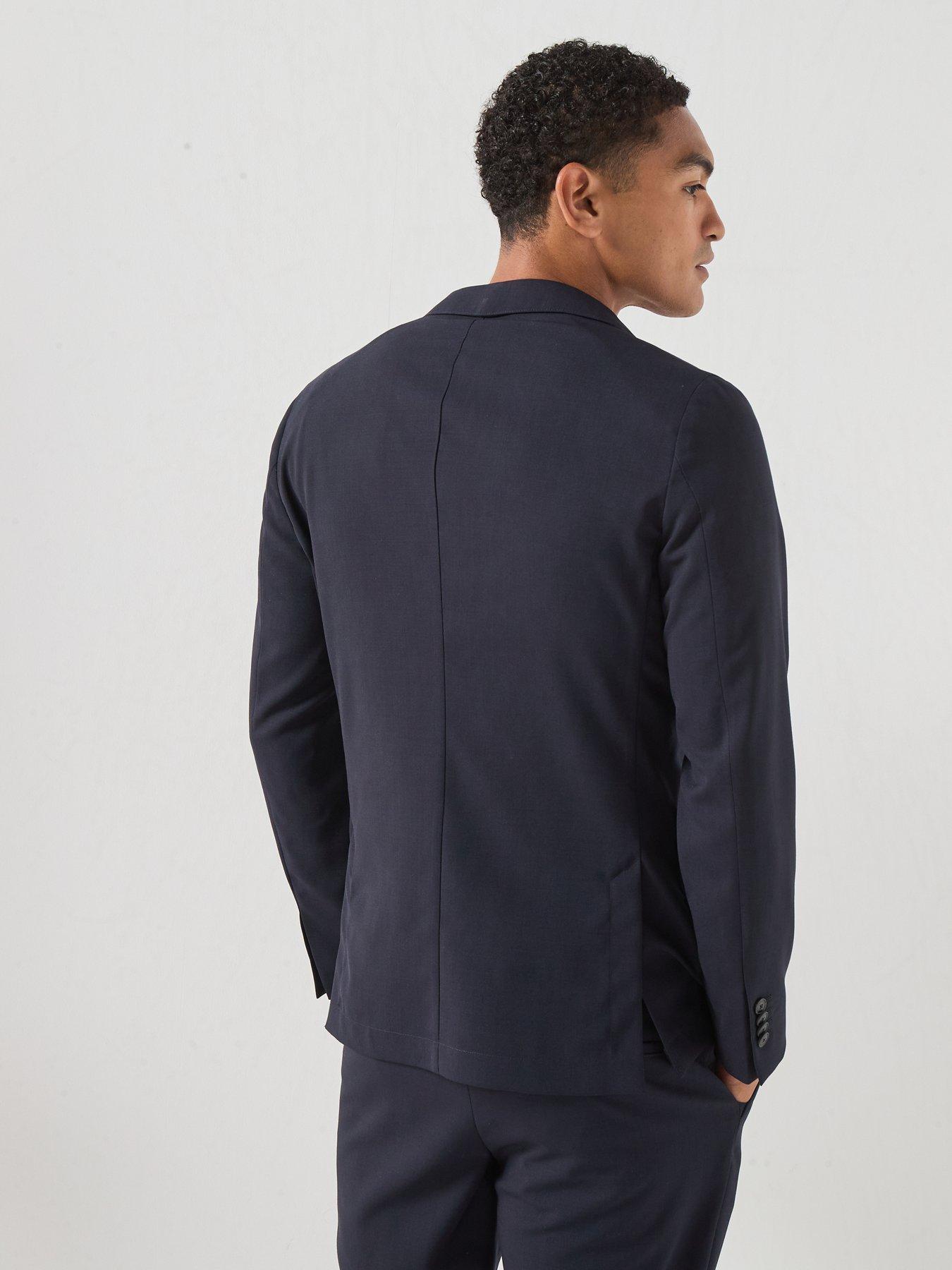 Image 2 of 6 of BOSS Slim-fit Suit Jacket in Washable Performance-Stretch Fabric - Dark Blue