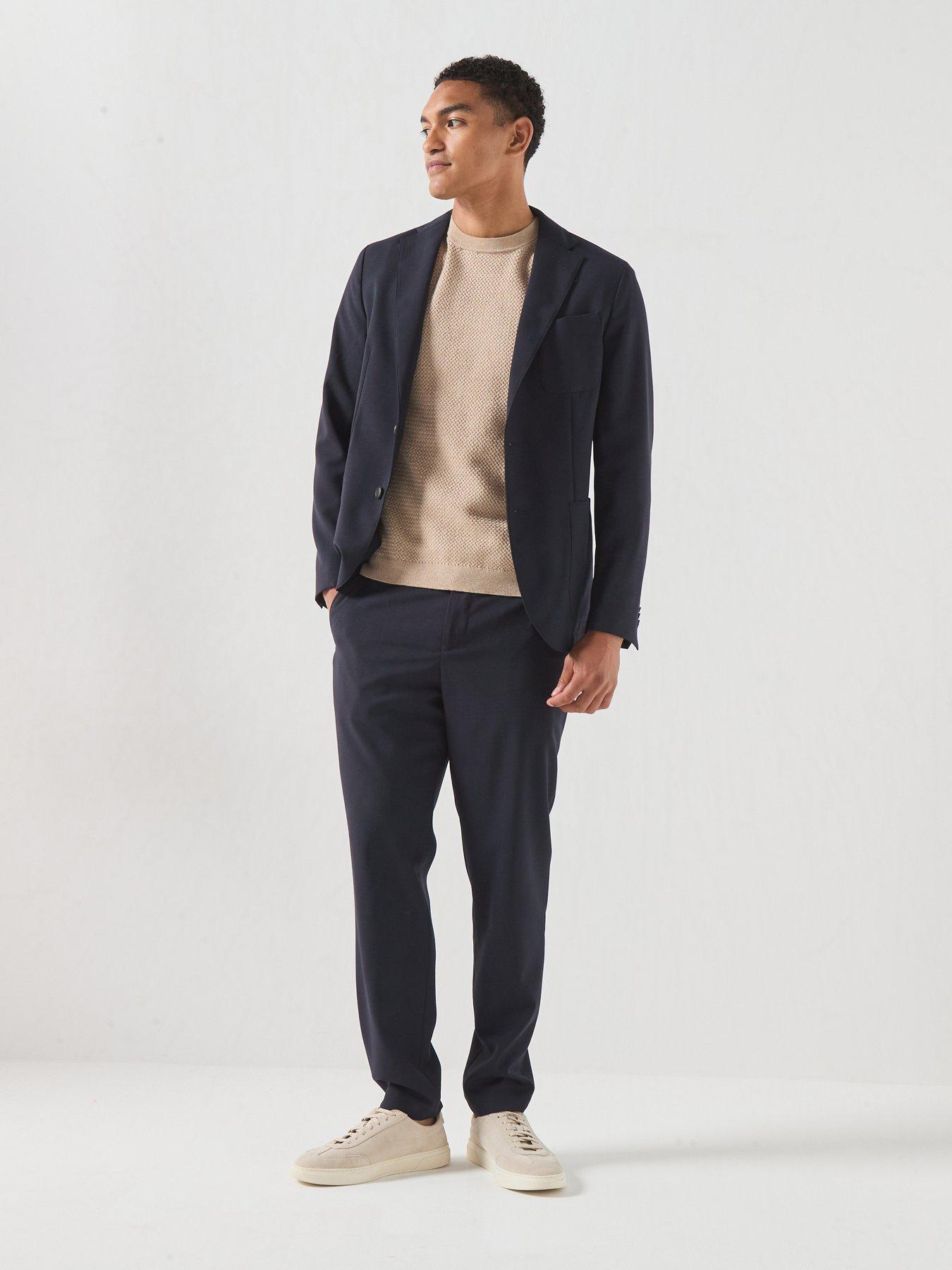 Image 3 of 6 of BOSS Slim-fit Suit Jacket in Washable Performance-Stretch Fabric - Dark Blue