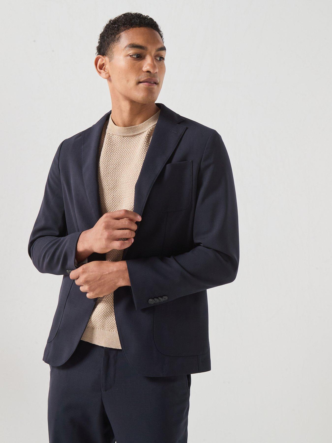 Image 5 of 6 of BOSS Slim-fit Suit Jacket in Washable Performance-Stretch Fabric - Dark Blue