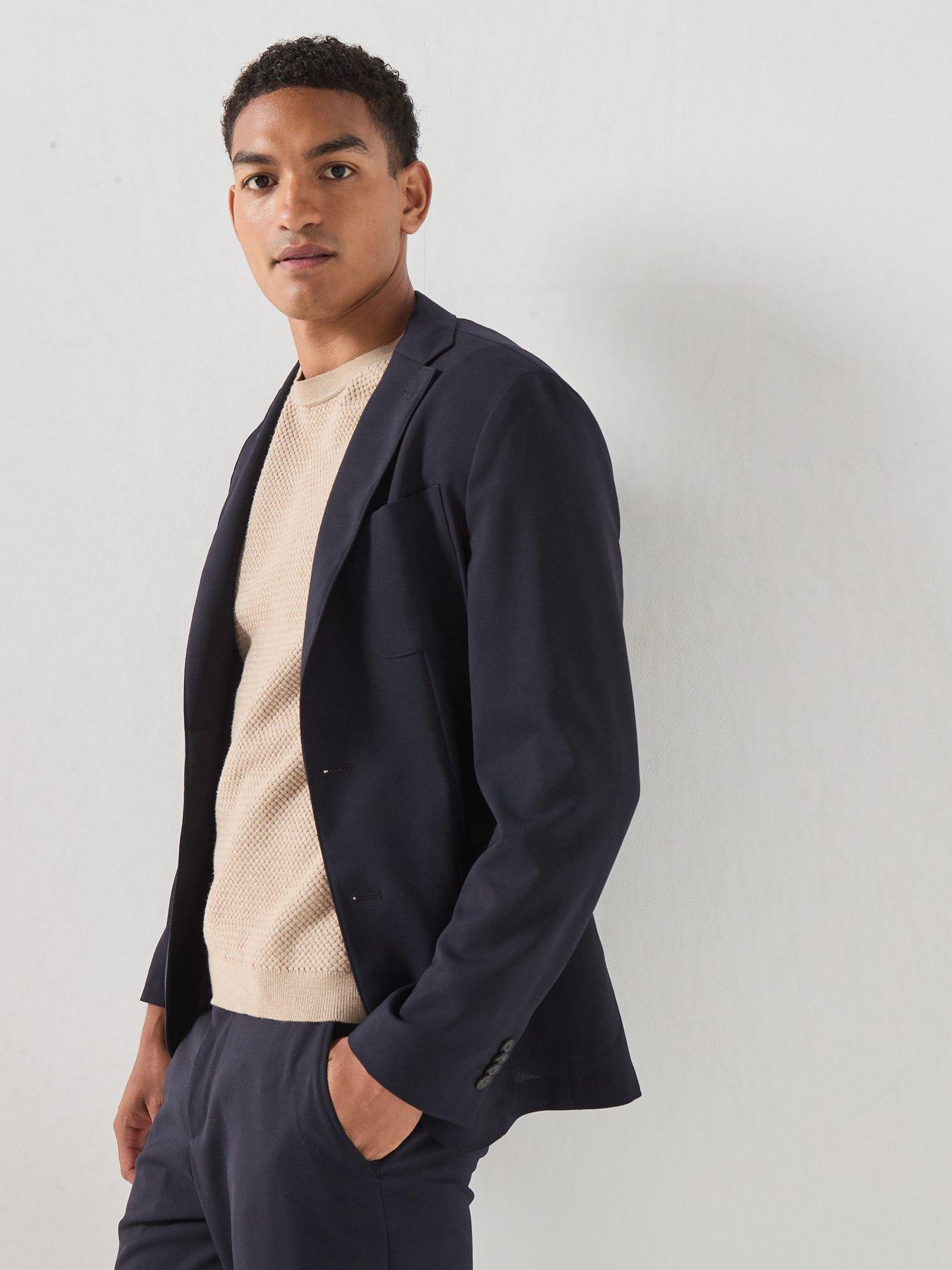 Image 6 of 6 of BOSS Slim-fit Suit Jacket in Washable Performance-Stretch Fabric - Dark Blue