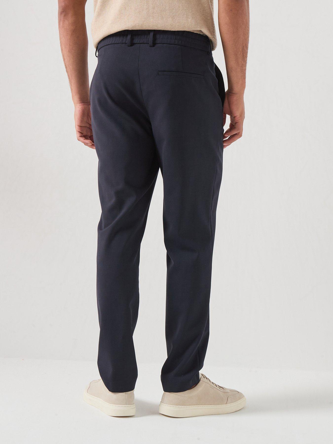 Image 2 of 5 of BOSS P-Perin Performance Tech Wool Relaxed Smart Trousers - Dark Blue